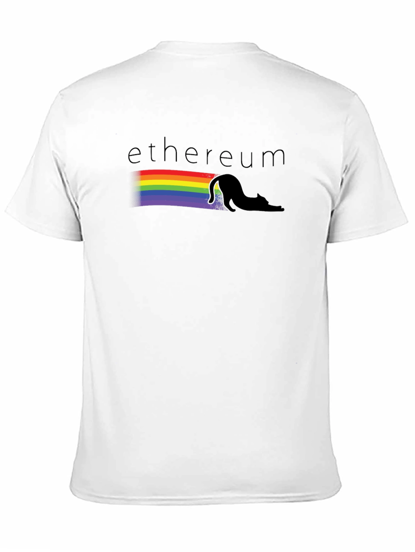 Ethereum Rainbow Cat Black T-Shirt