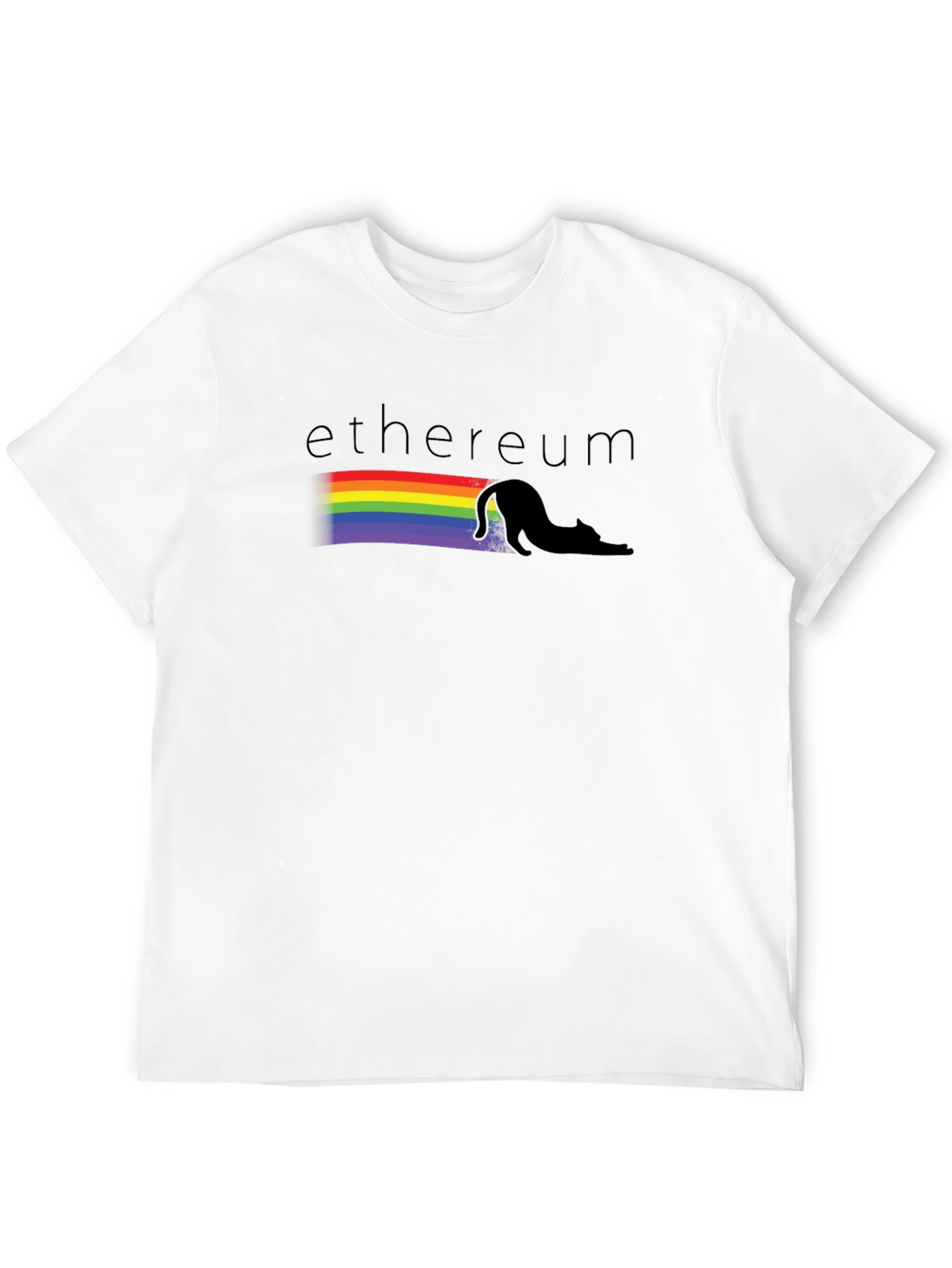Ethereum Rainbow Cat Black T-Shirt