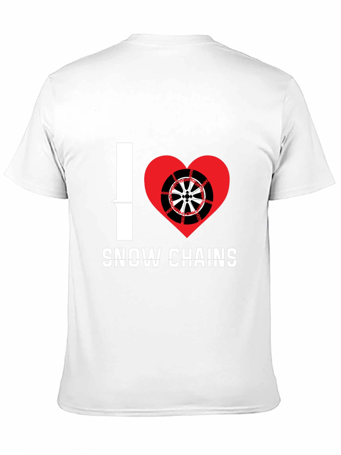 I Heart Snow Chains Black T-Shirt