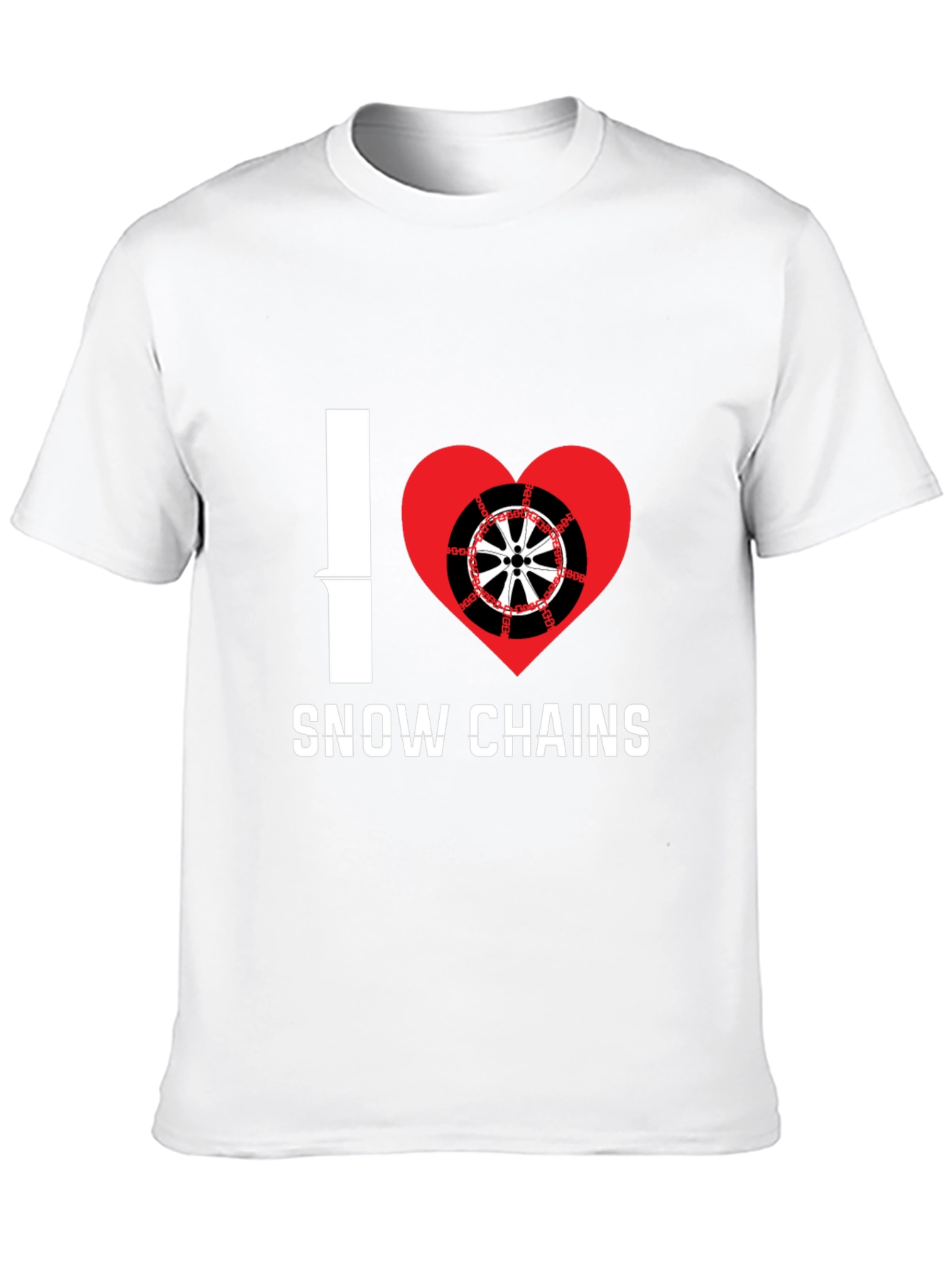 I Heart Snow Chains Black T-Shirt