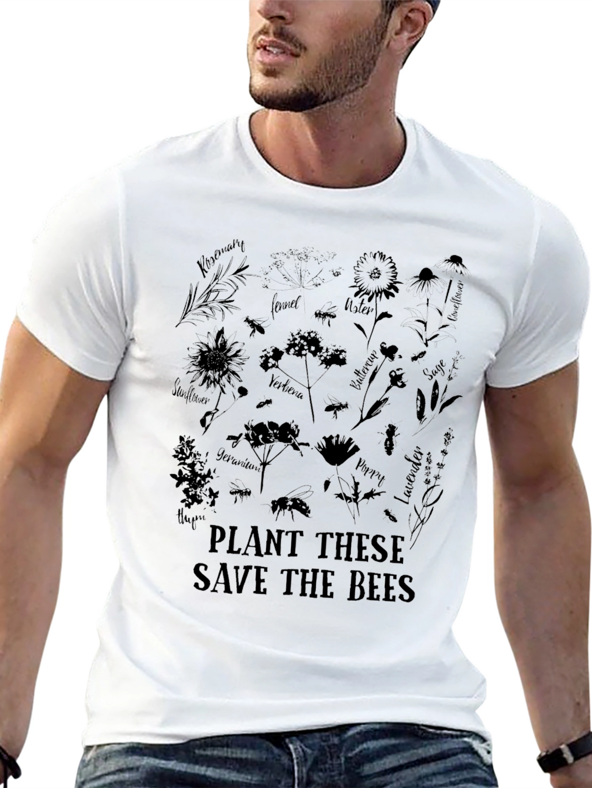 Save the Bees Graphic Tee - Black