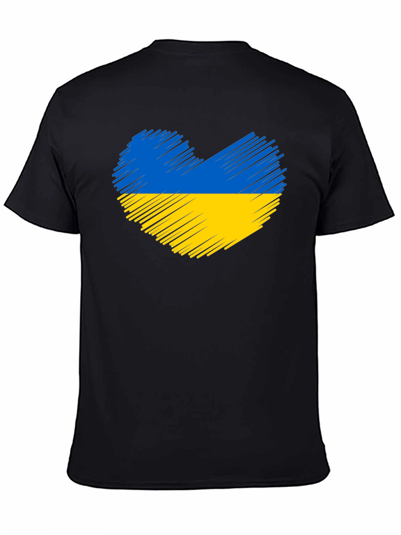 Ukraine Heart Flag Black T-Shirt