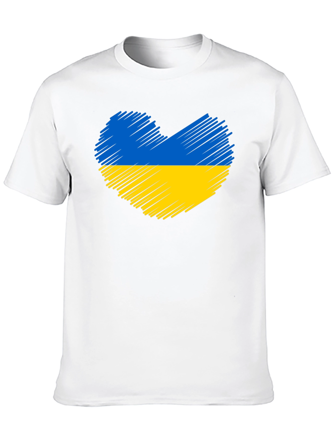 Ukraine Heart Flag Black T-Shirt