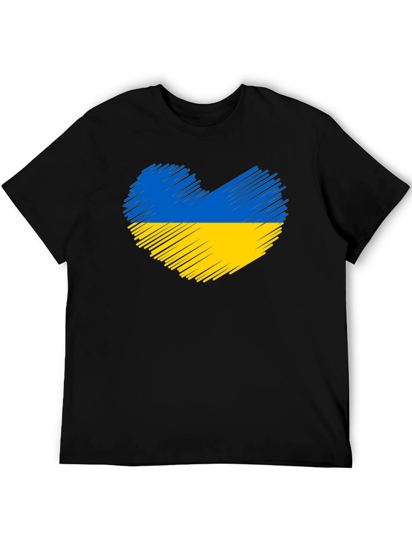Ukraine Heart Flag Black T-Shirt