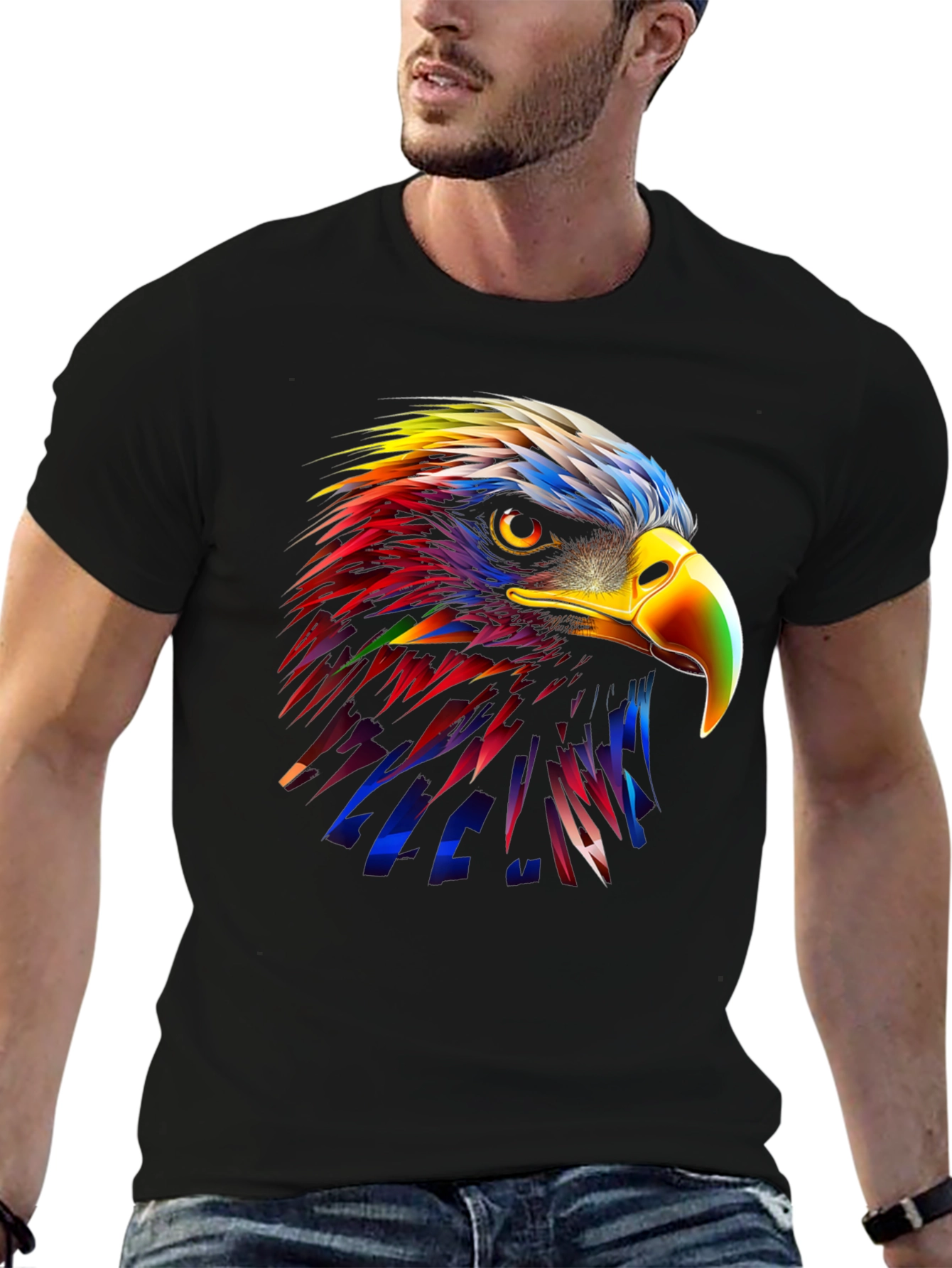 Vibrant Eagle Graphic T-Shirt - Bold Artistic Design