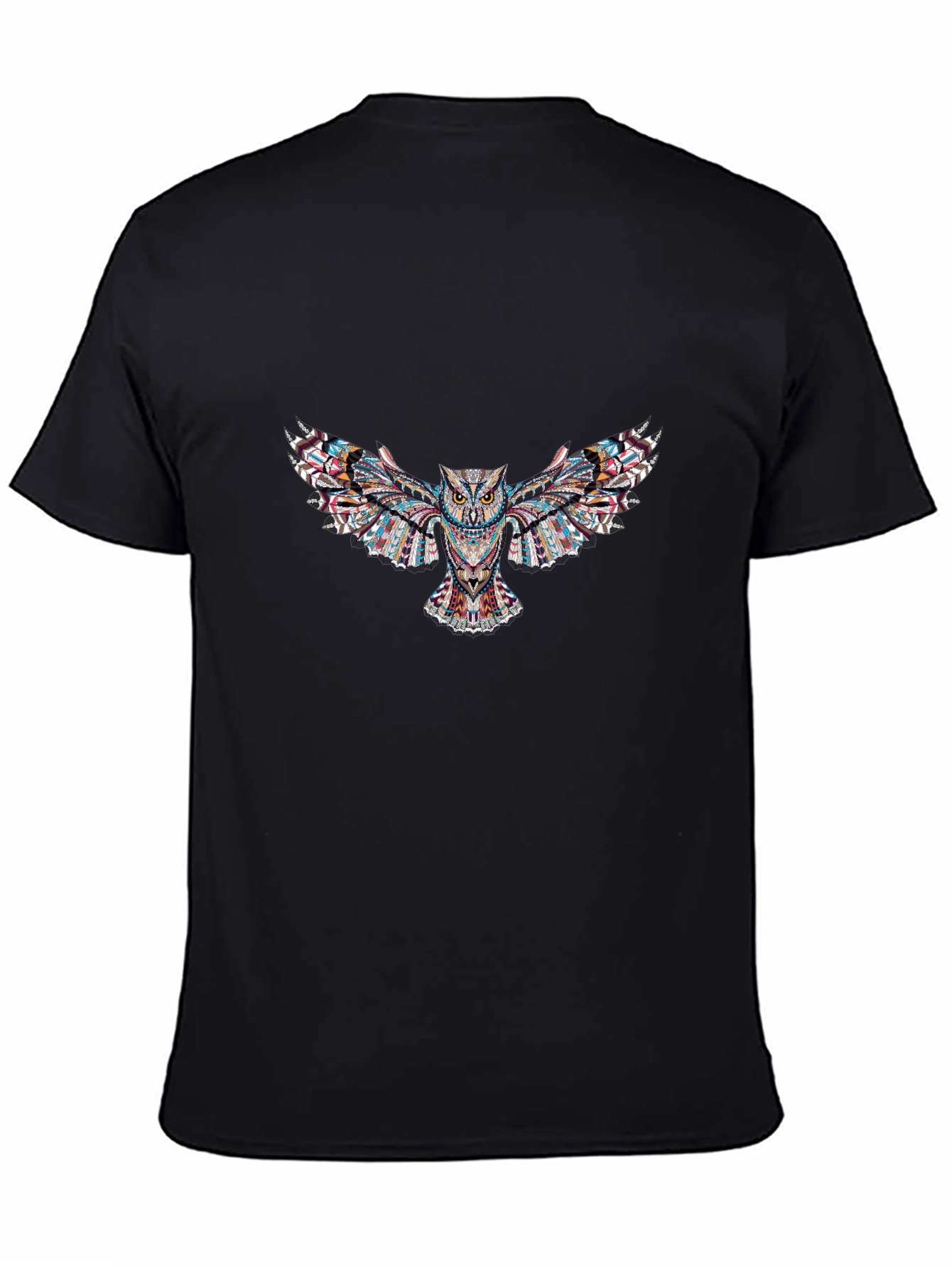 Owl Print Black T-Shirt
