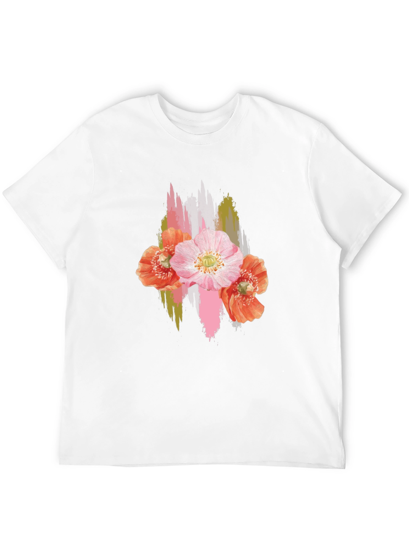 Floral Brushstroke Black T-Shirt