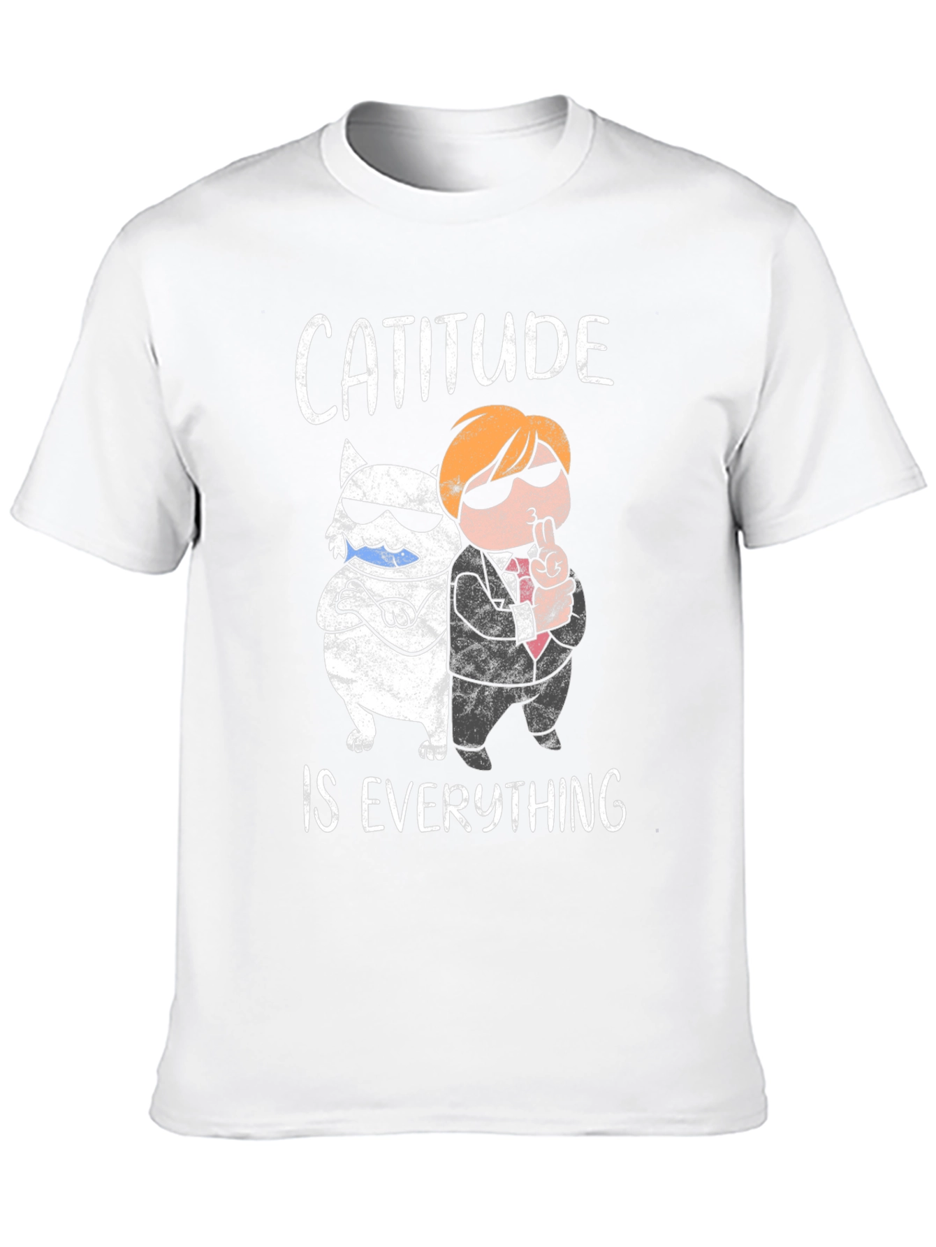 Cattitude is Everything Black Graphic Tee