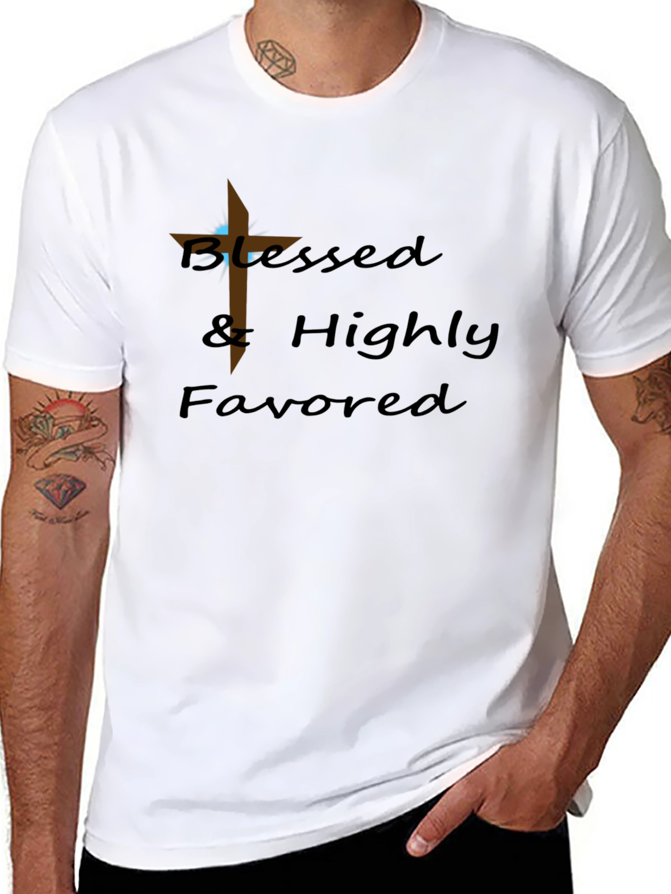 Blessed & Highly Favored Christian Graphic T-Shirt
