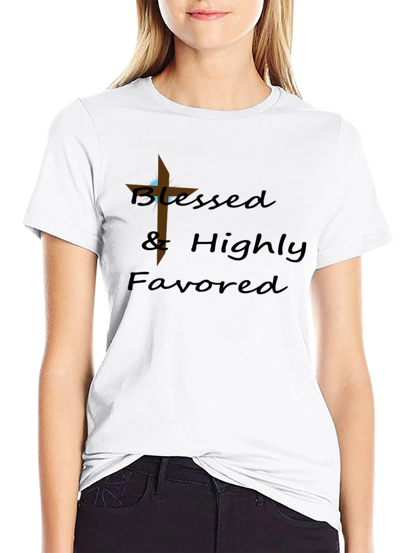 Blessed & Highly Favored Christian Graphic T-Shirt