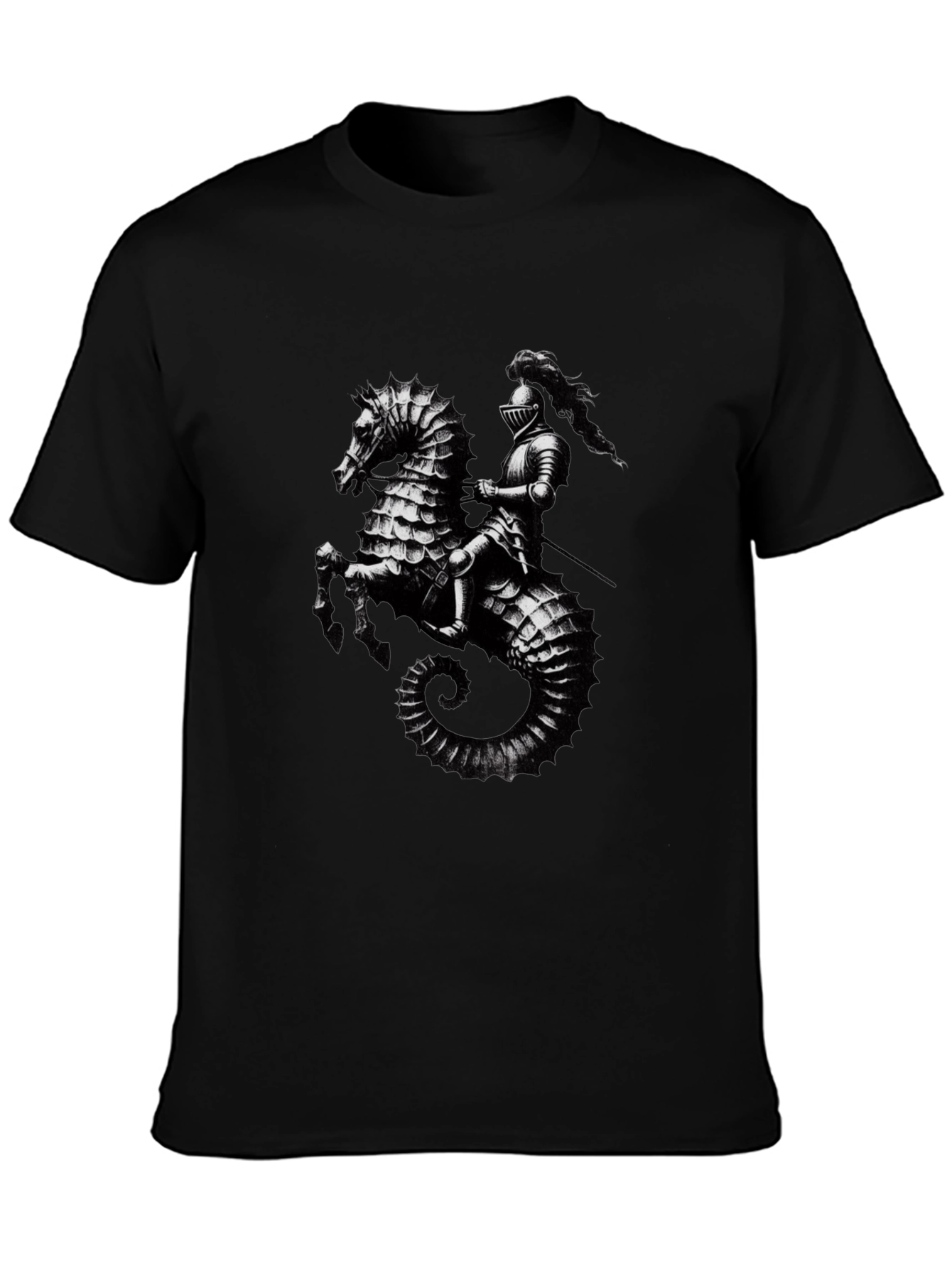 Sea Knight Graphic Tee - Black Cotton T-Shirt