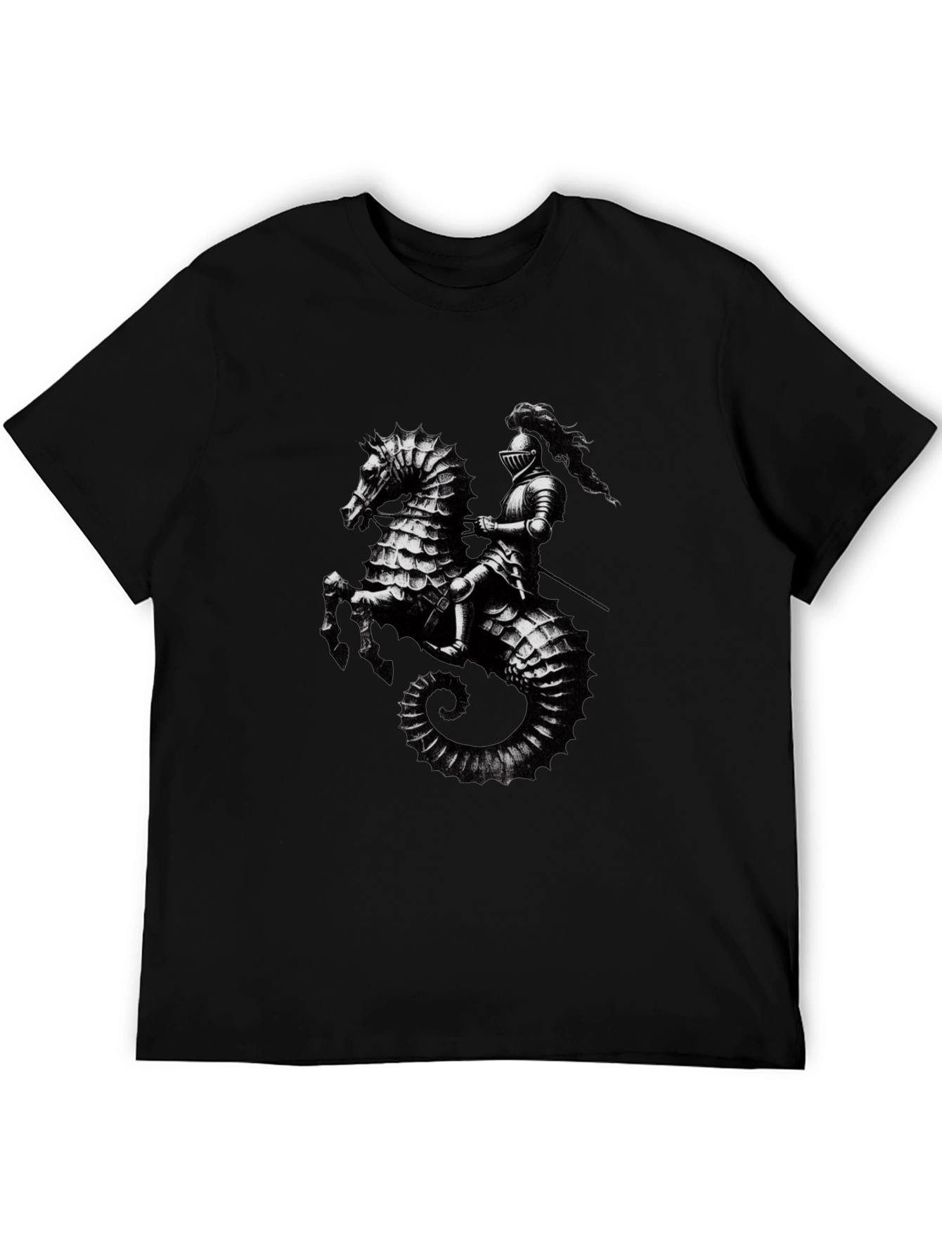 Sea Knight Graphic Tee - Black Cotton T-Shirt