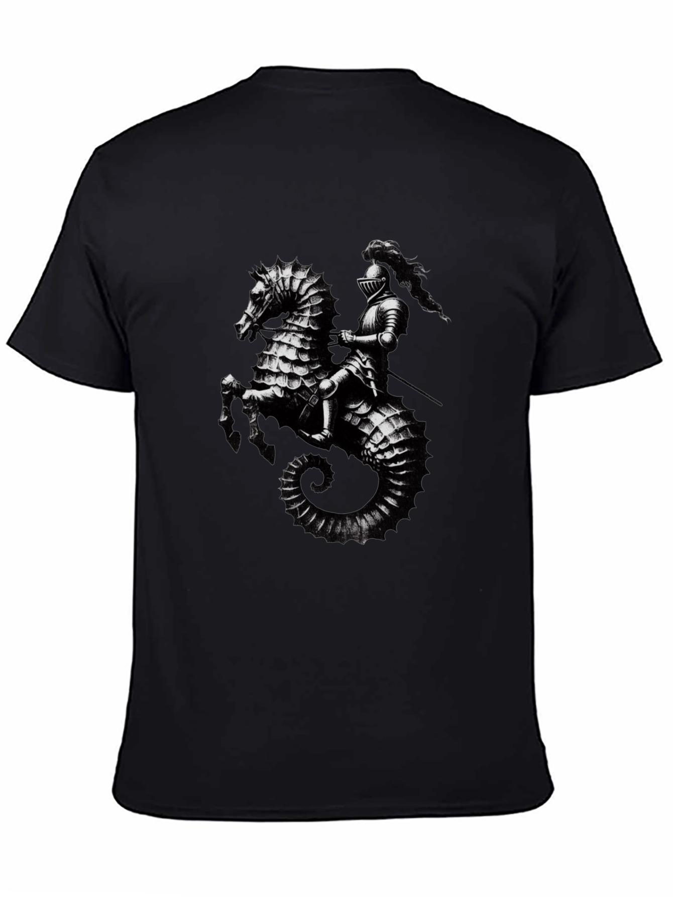 Sea Knight Graphic Tee - Black Cotton T-Shirt