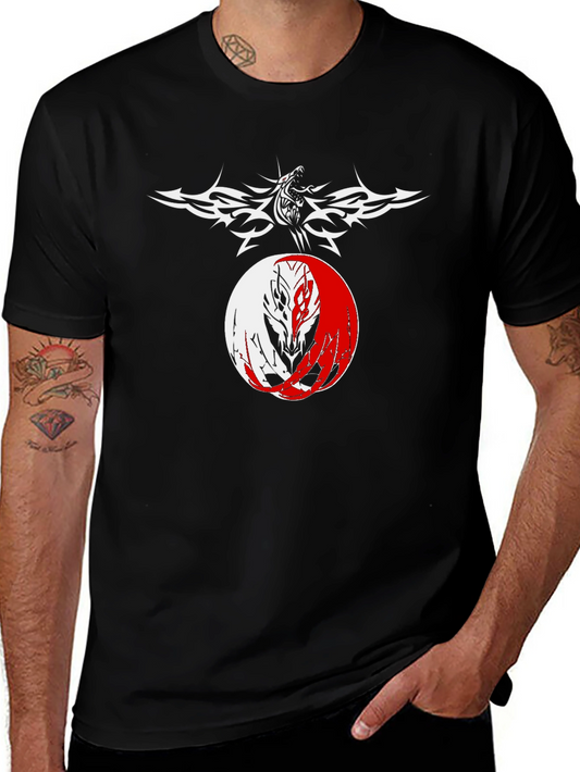 Yin Yang Wolf Graphic Tee - Mens Black T-Shirt