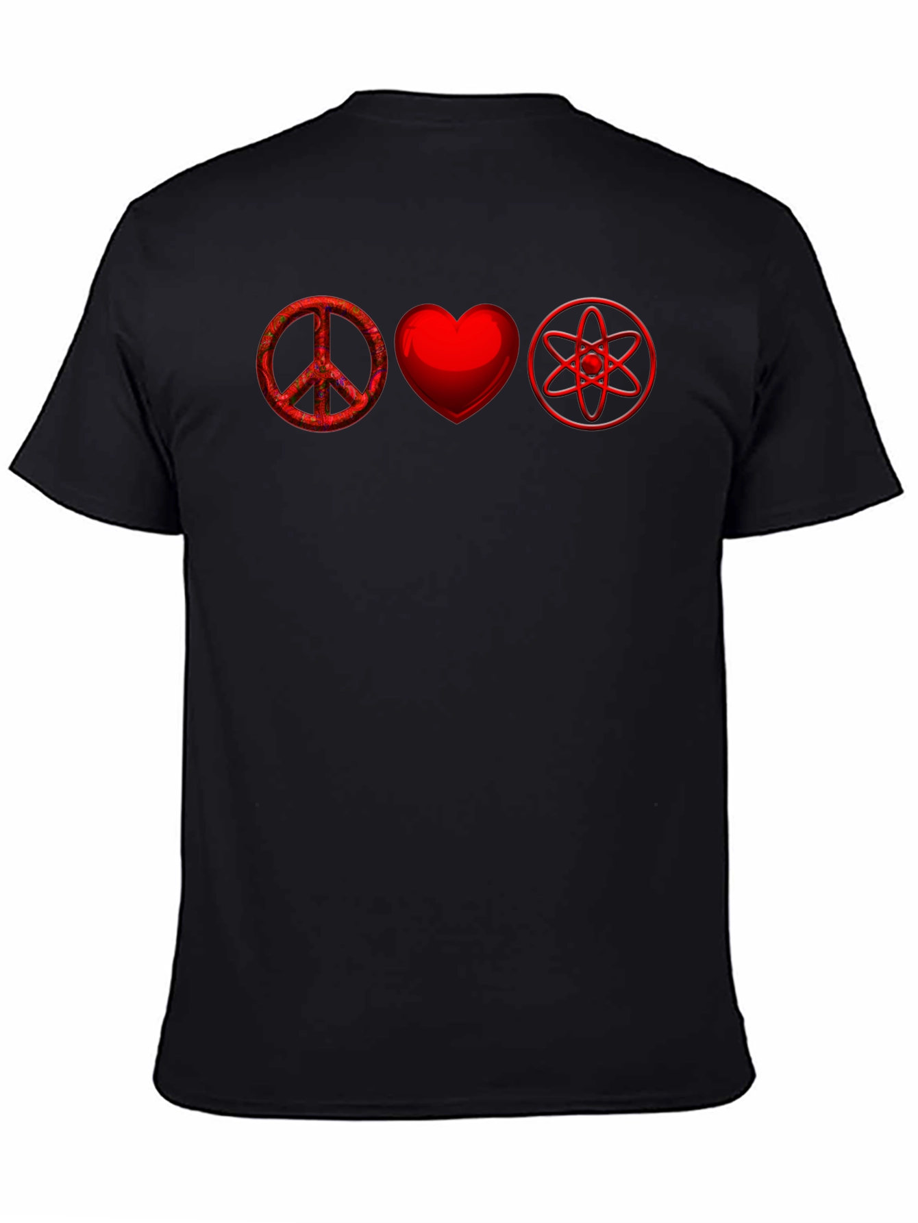 Peace Love and Science Black T-Shirt