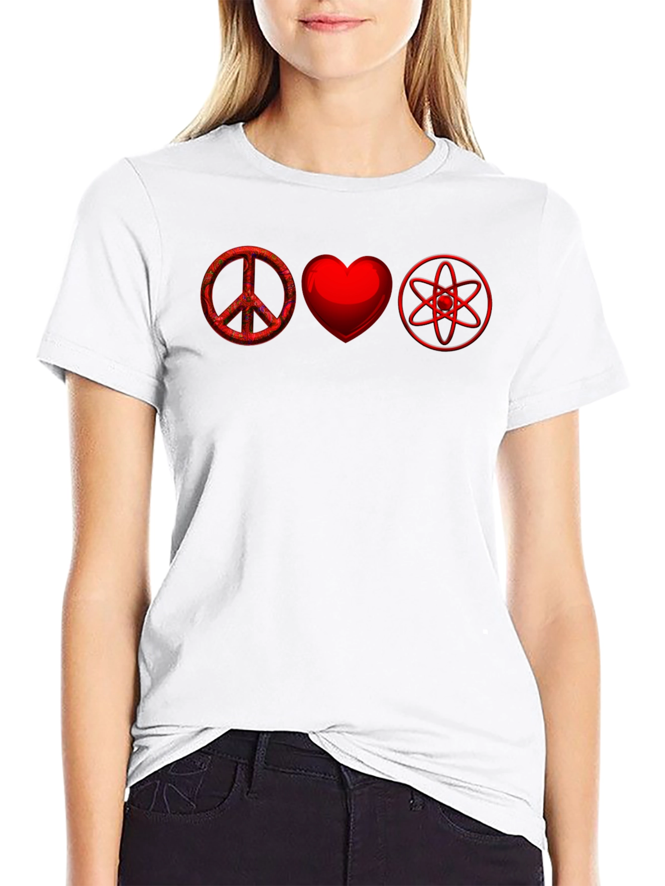 Peace Love and Science Black T-Shirt
