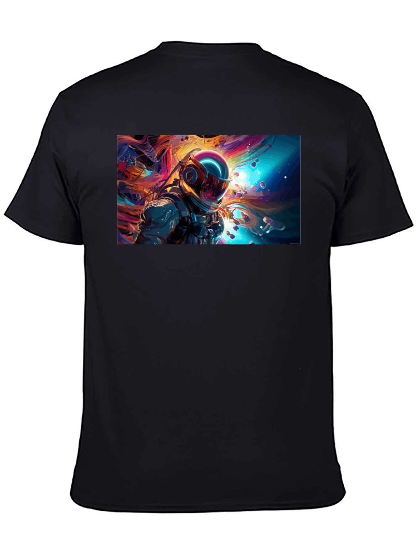 Astronaut Space Art T-Shirt - Black