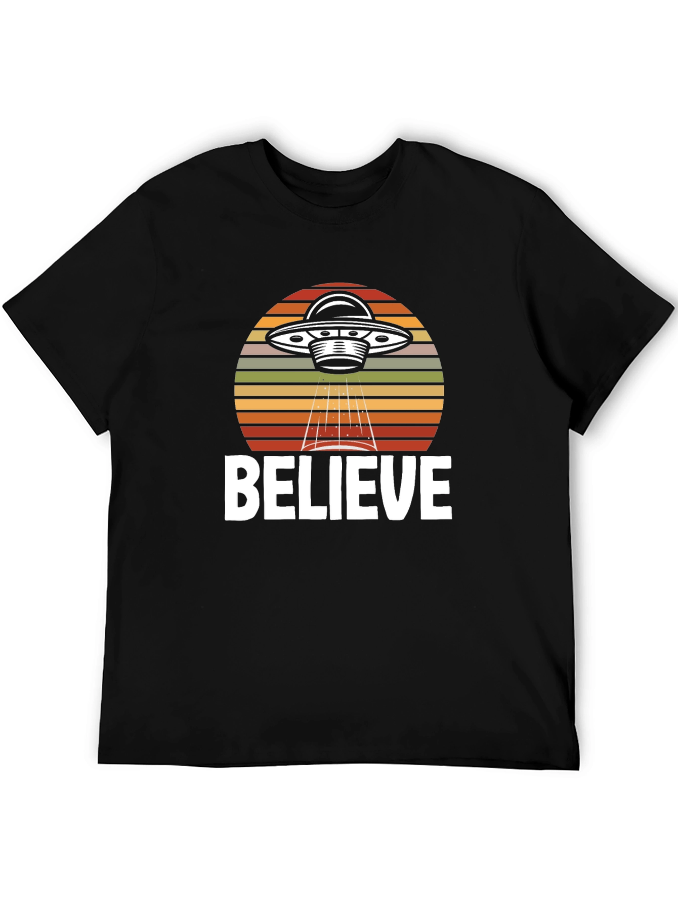 Believe UFO Graphic T-Shirt - Black