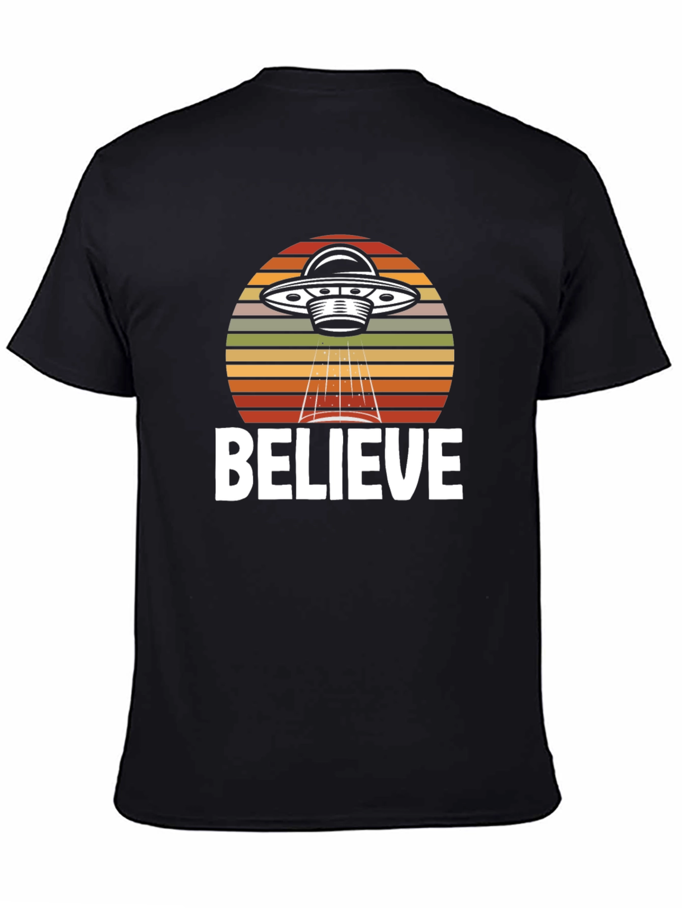 Believe UFO Graphic T-Shirt - Black