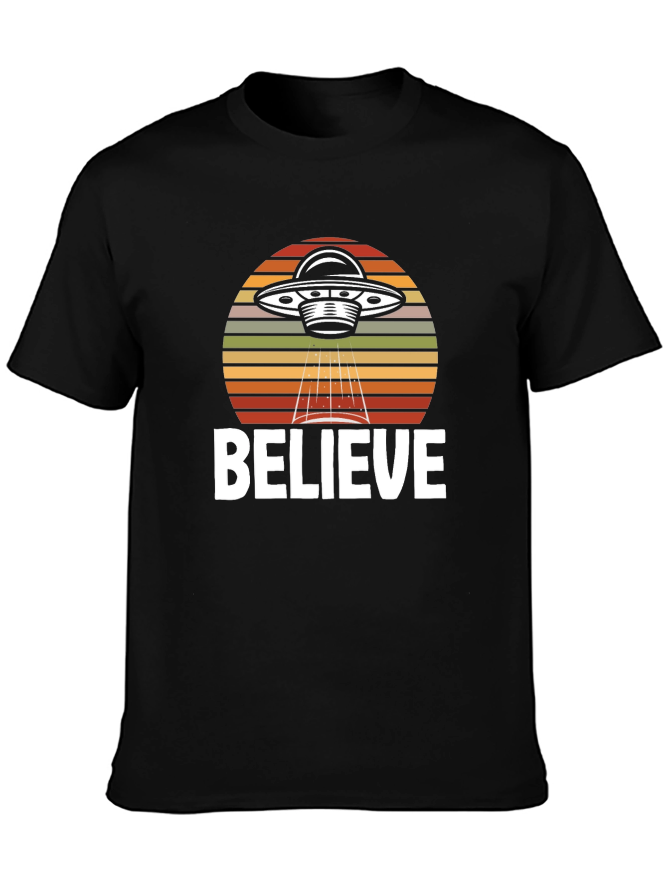 Believe UFO Graphic T-Shirt - Black