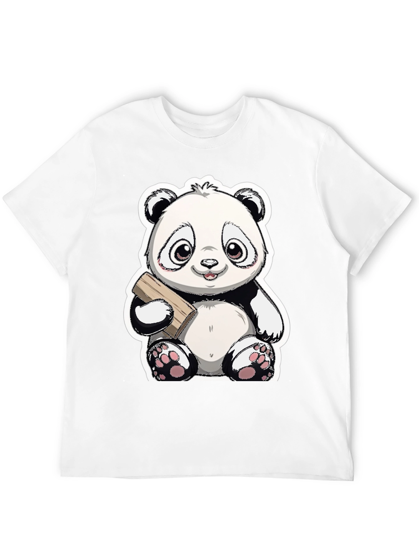Cute Panda Bear Graphic Tee - Black Casual Shirt