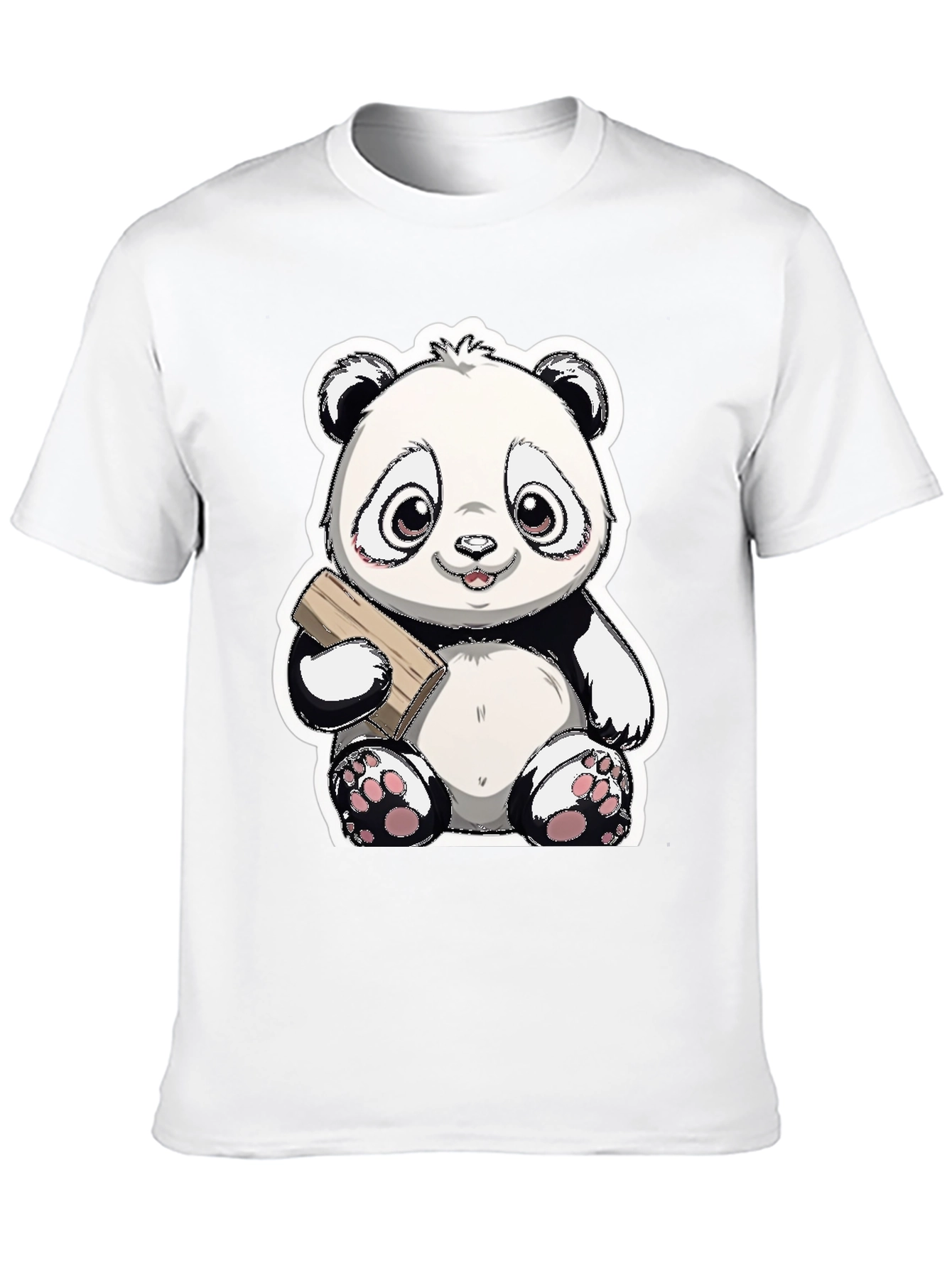 Cute Panda Bear Graphic Tee - Black Casual Shirt