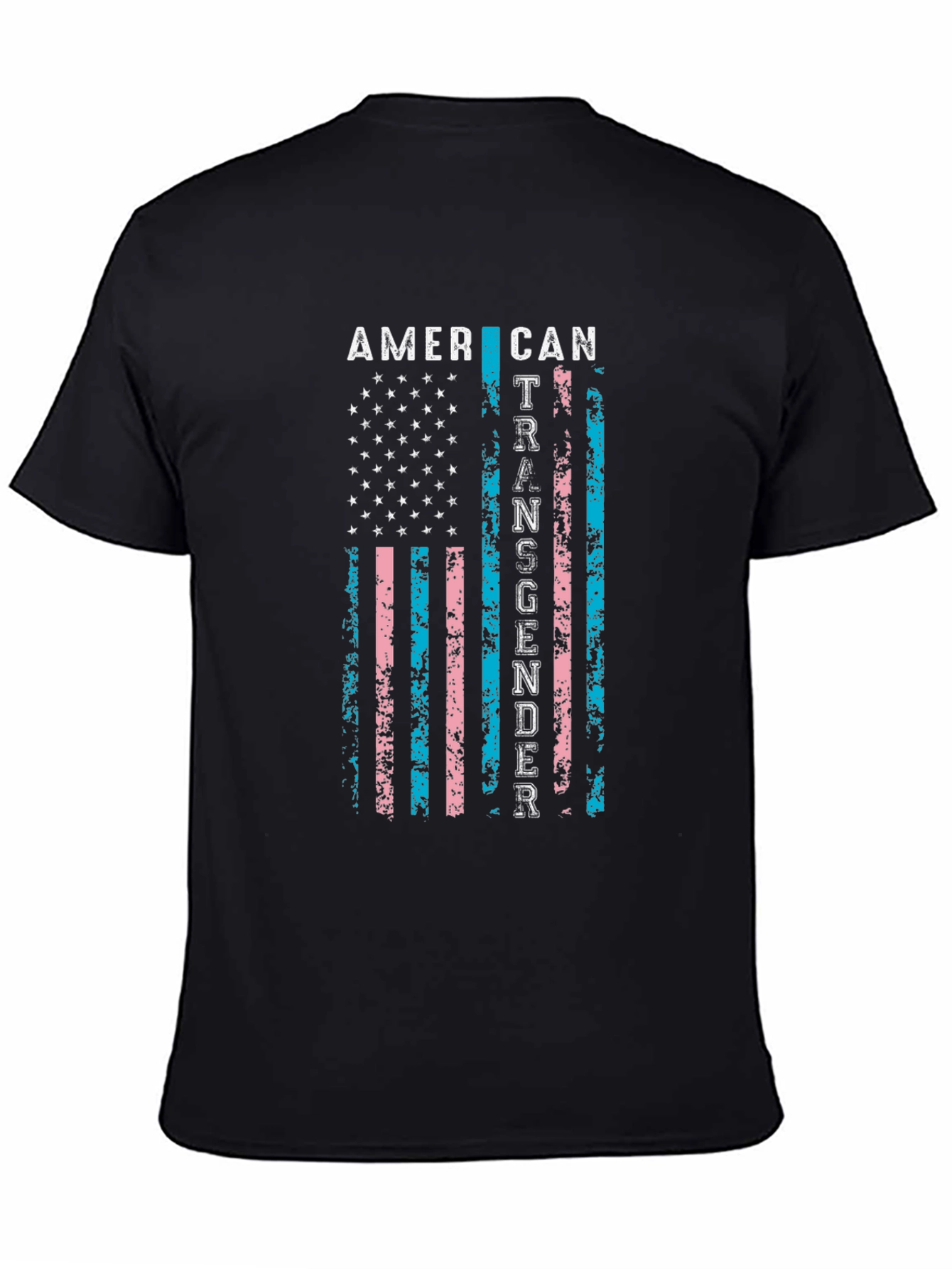 American Transgender Flag Black T-Shirt