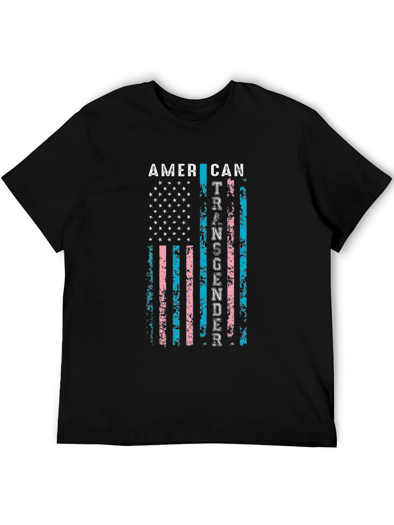 American Transgender Flag Black T-Shirt