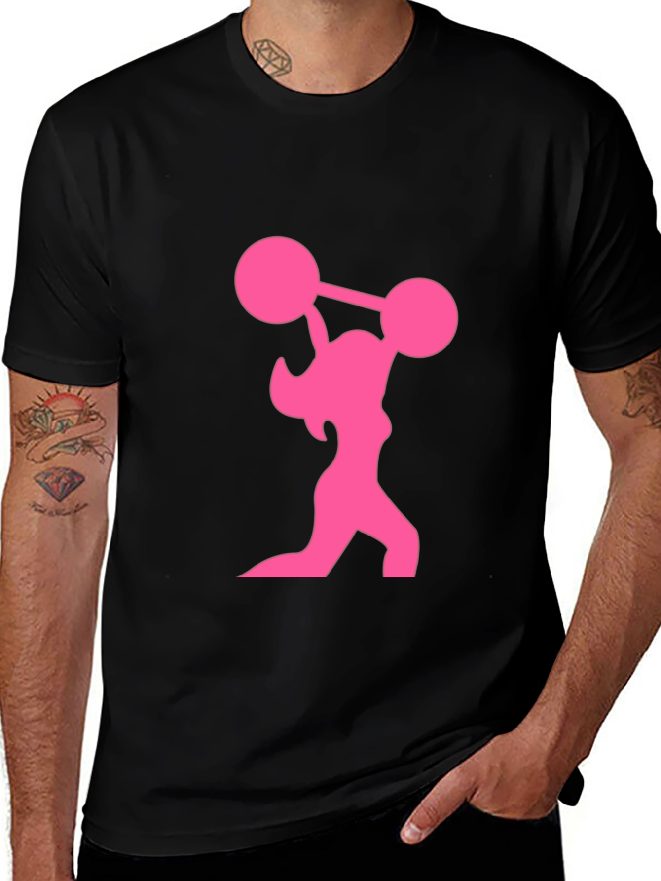 Weightlifting Woman Graphic T-Shirt - Black