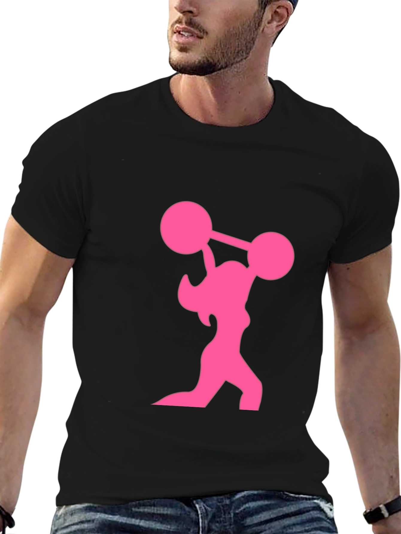 Weightlifting Woman Graphic T-Shirt - Black