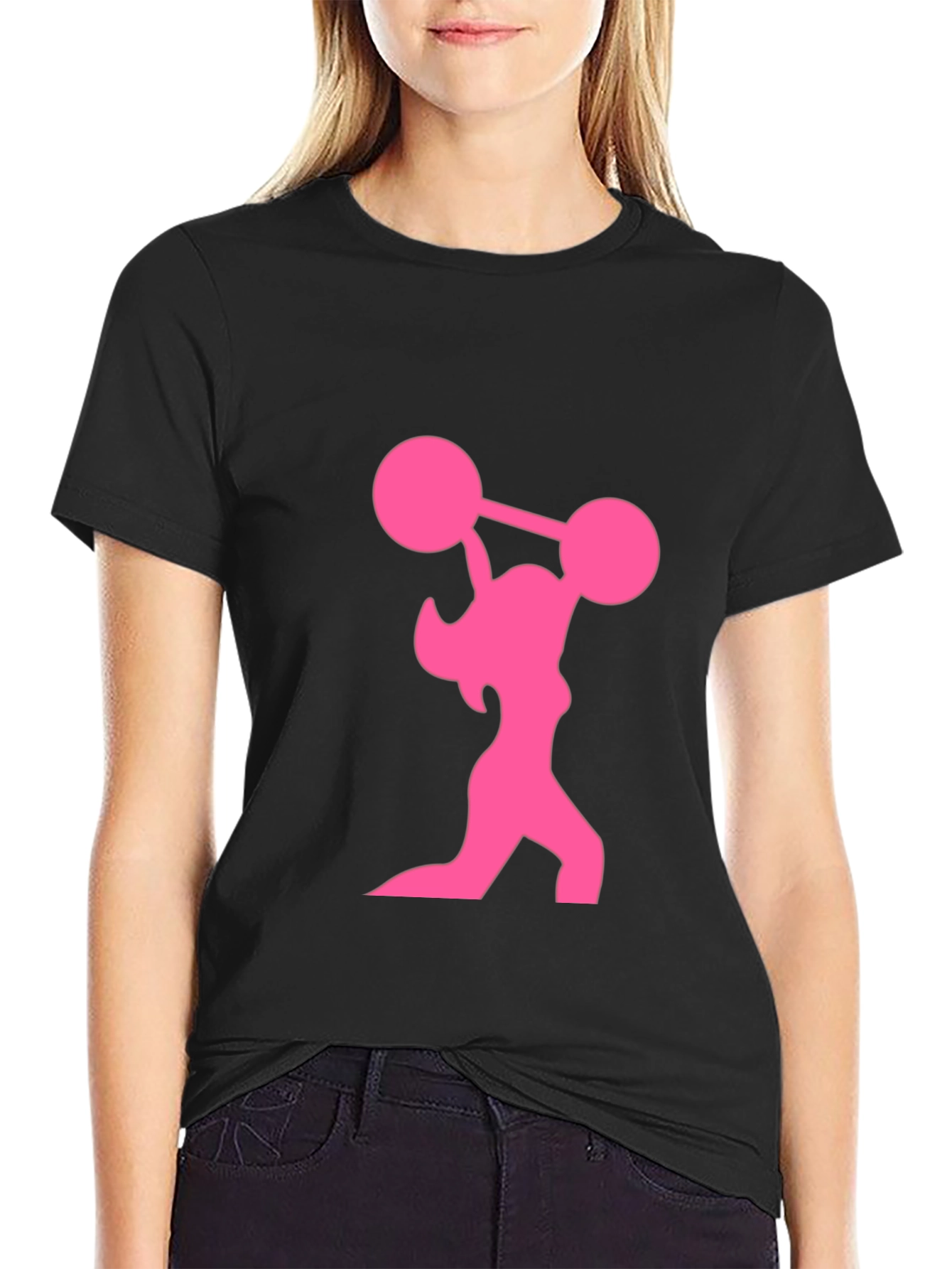 Weightlifting Woman Graphic T-Shirt - Black