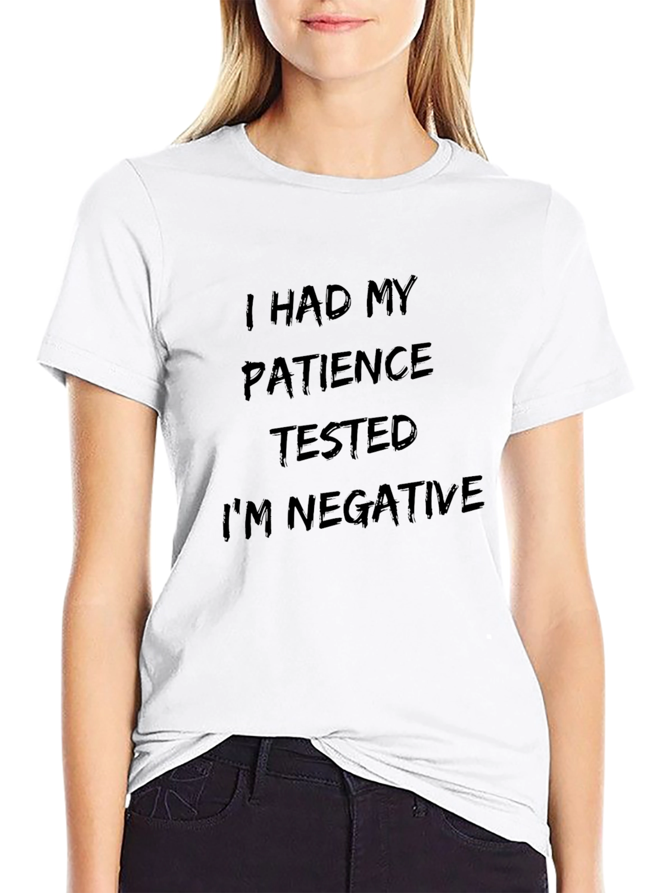 Funny Patience Tested Negative Black T-Shirt