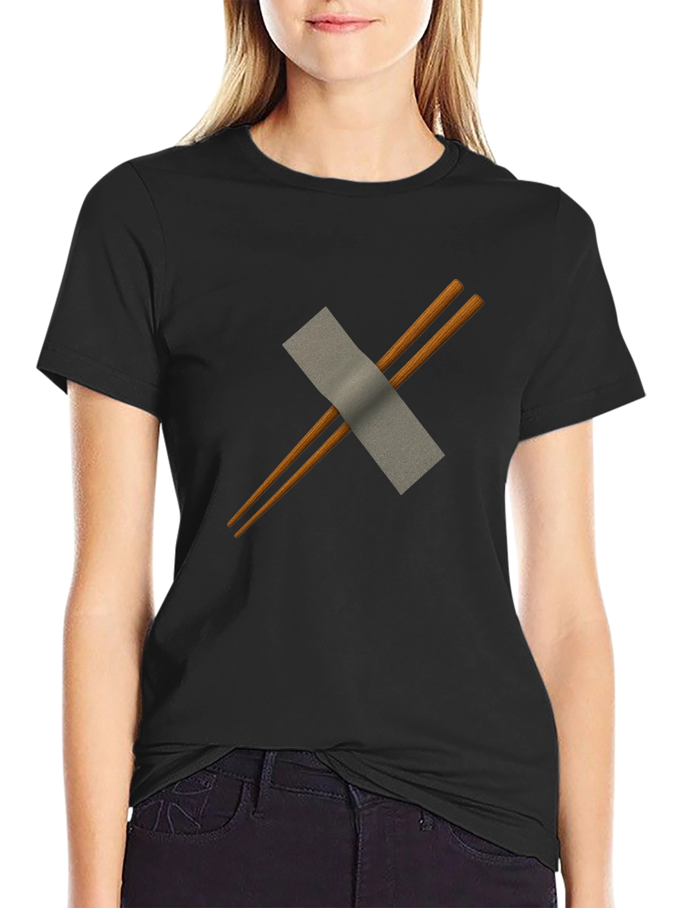 Chopsticks & Duct Tape Mens Black T-Shirt