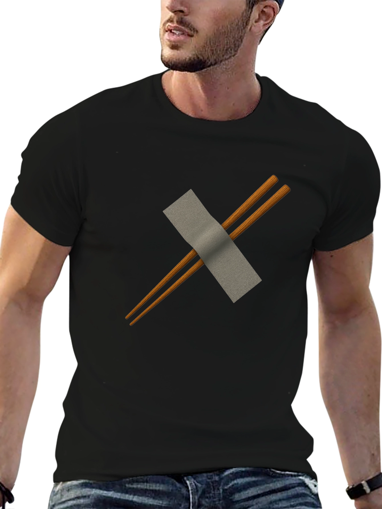 Chopsticks & Duct Tape Mens Black T-Shirt