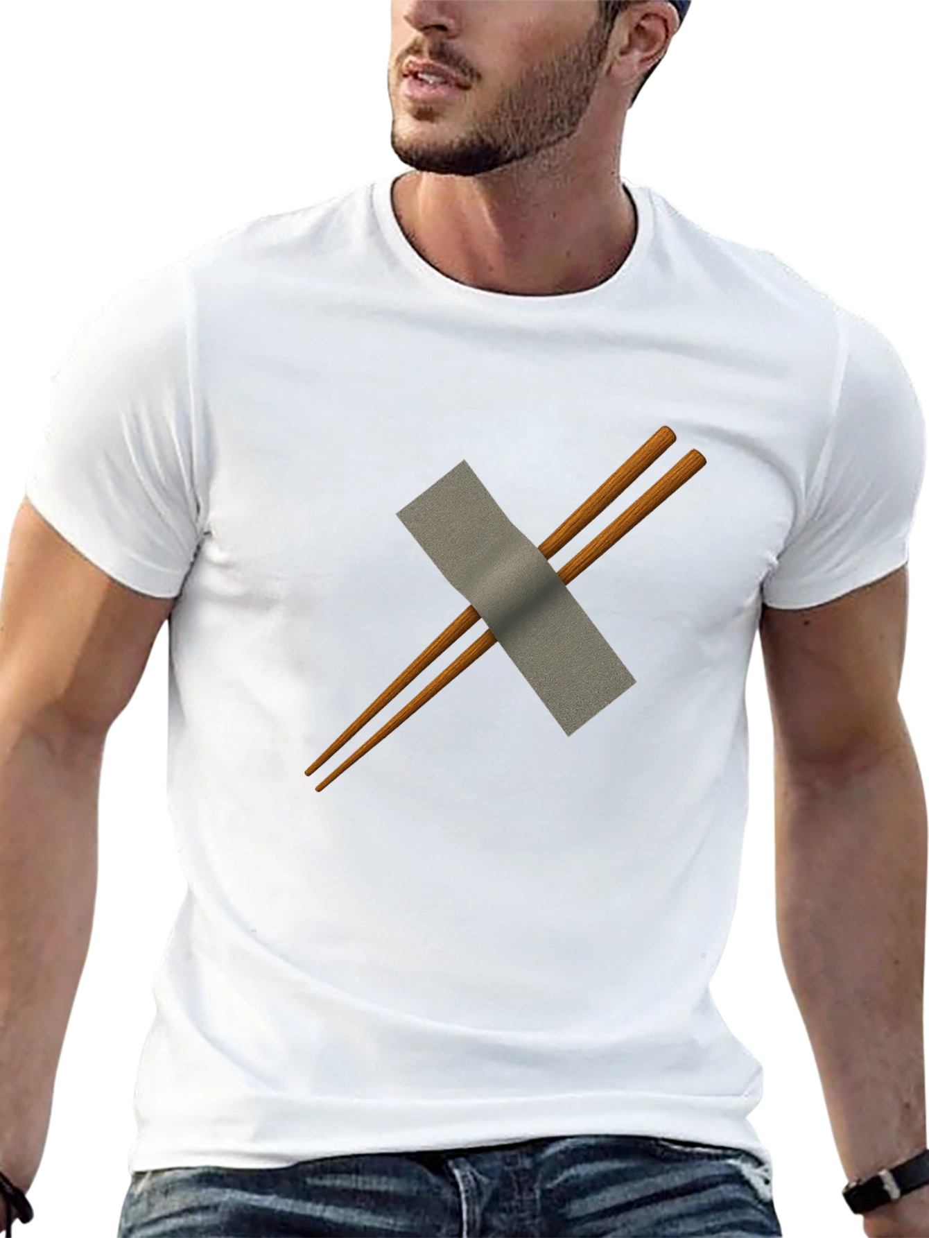 Chopsticks & Duct Tape Mens Black T-Shirt