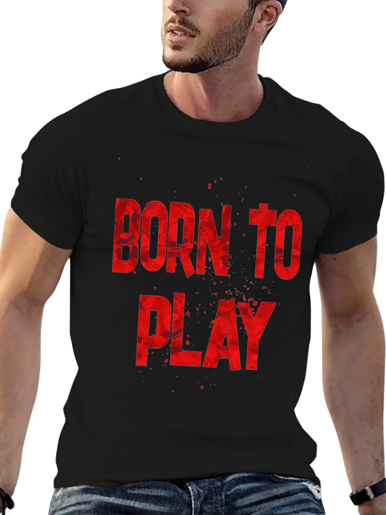 Born To Play Graphic Tee - Black