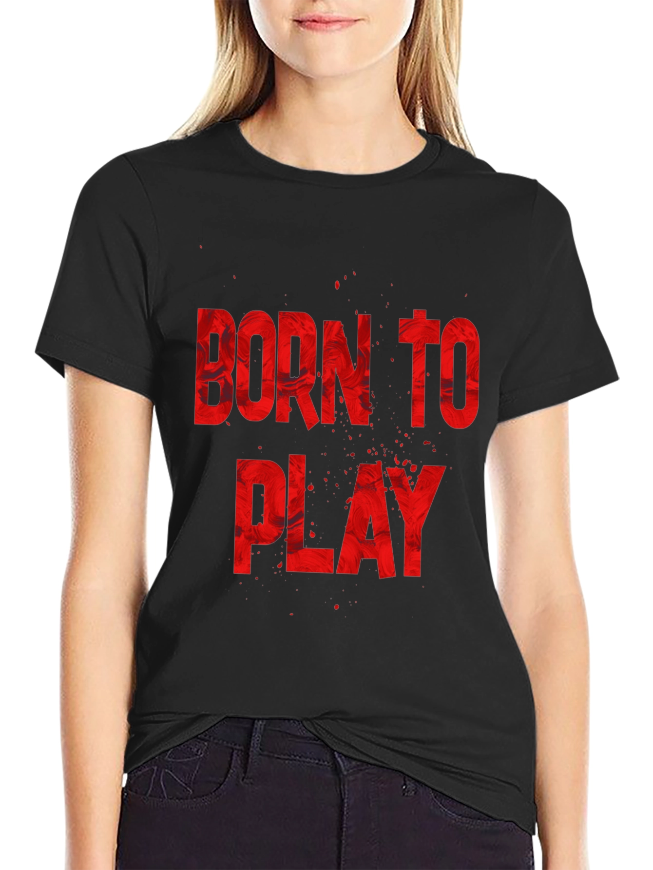 Born To Play Graphic Tee - Black