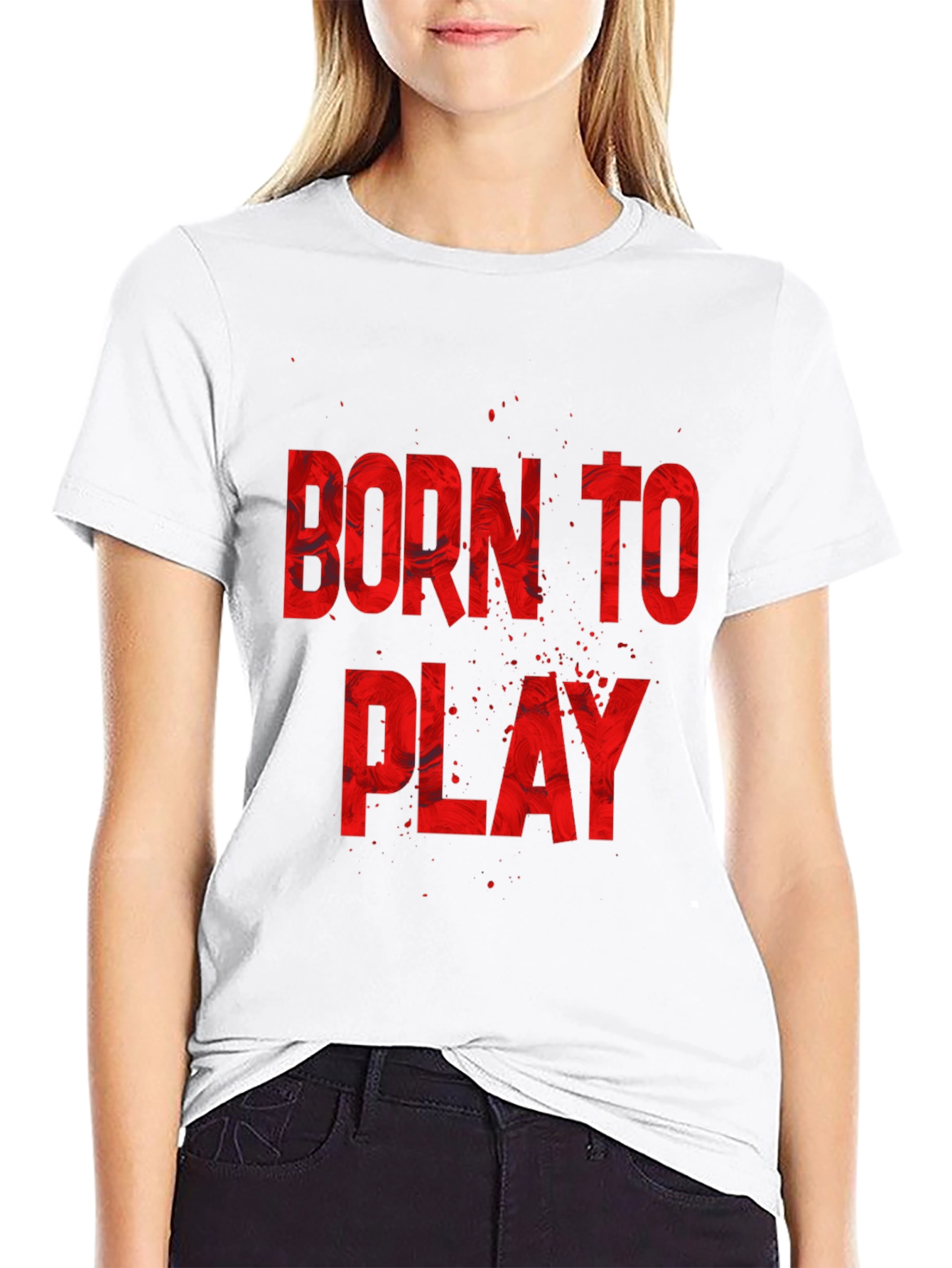 Born To Play Graphic Tee - Black