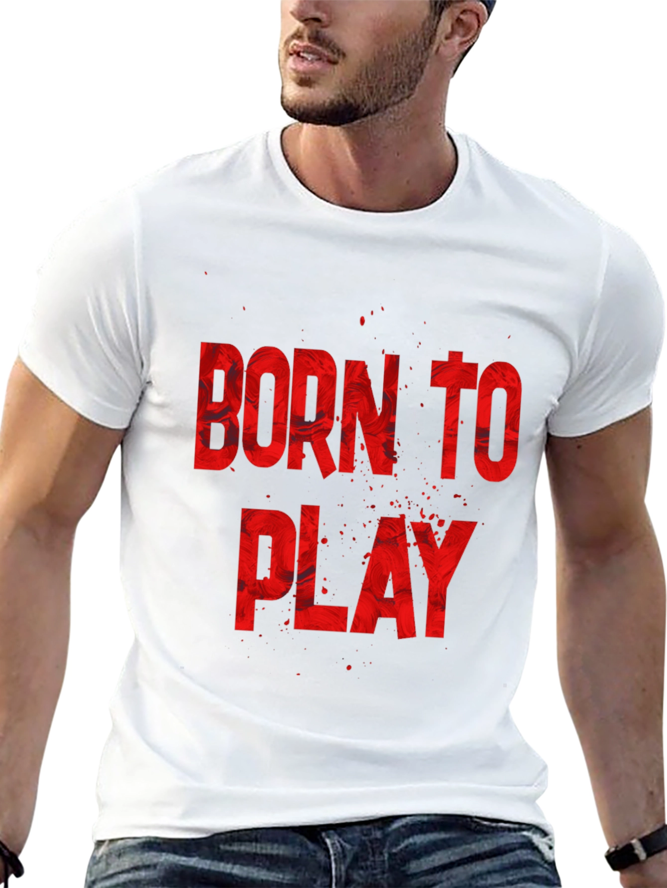 Born To Play Graphic Tee - Black