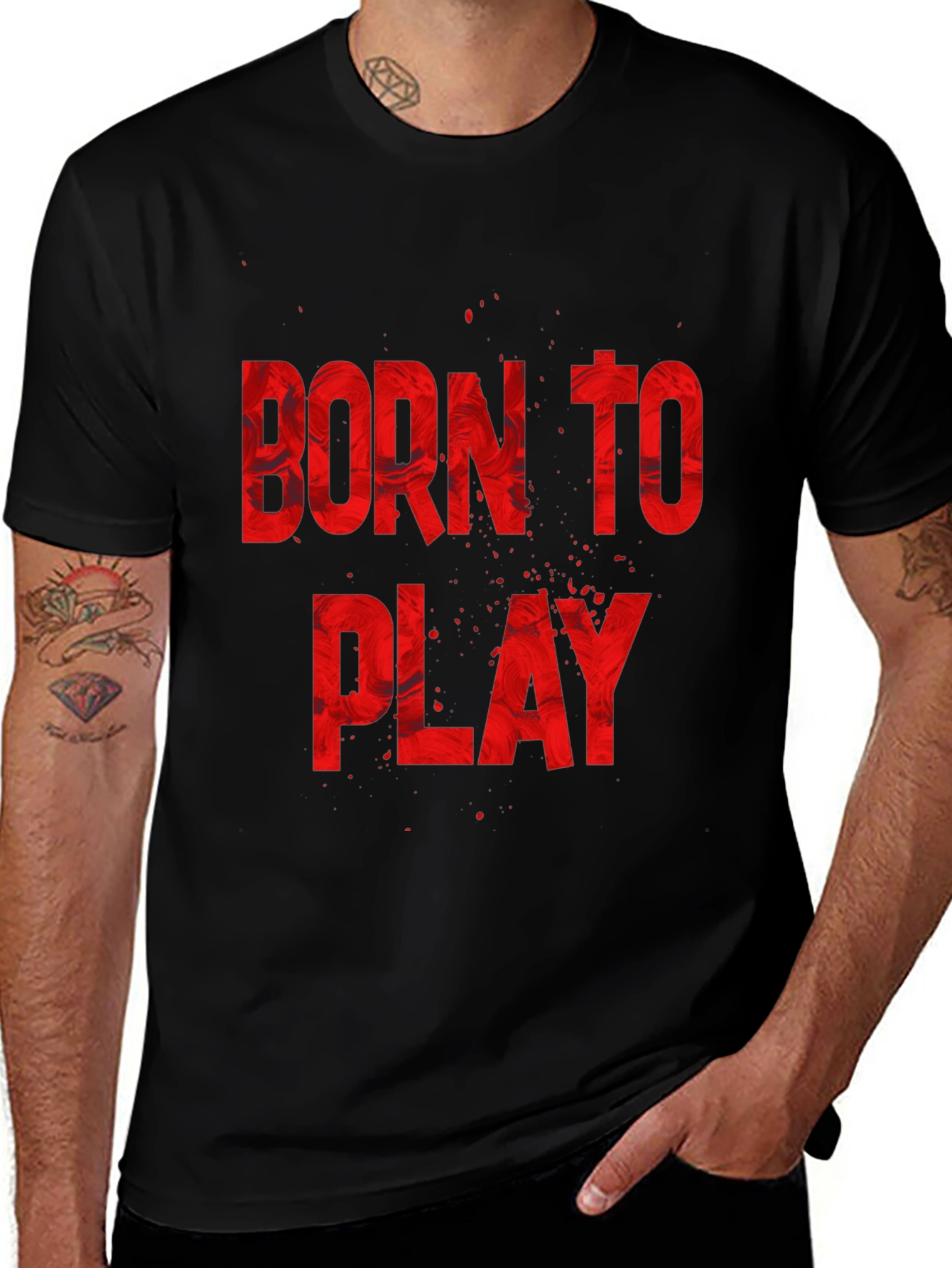 Born To Play Graphic Tee - Black