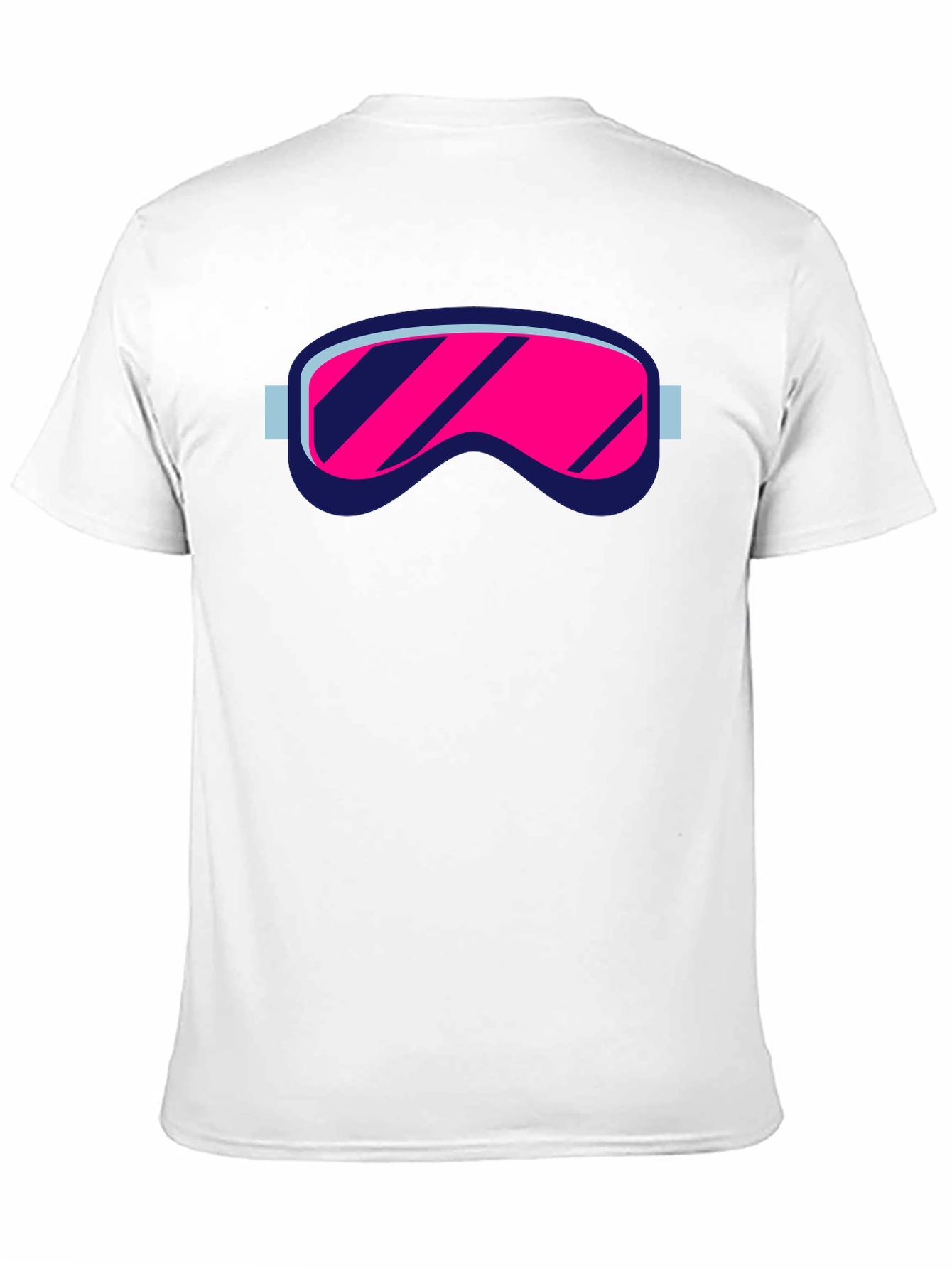 Retro Ski Goggles Graphic Tee - Black Cotton Blend