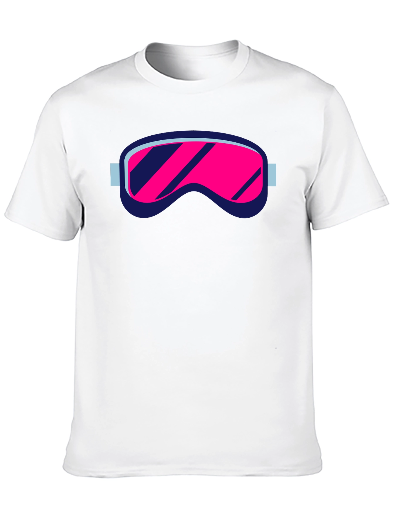 Retro Ski Goggles Graphic Tee - Black Cotton Blend