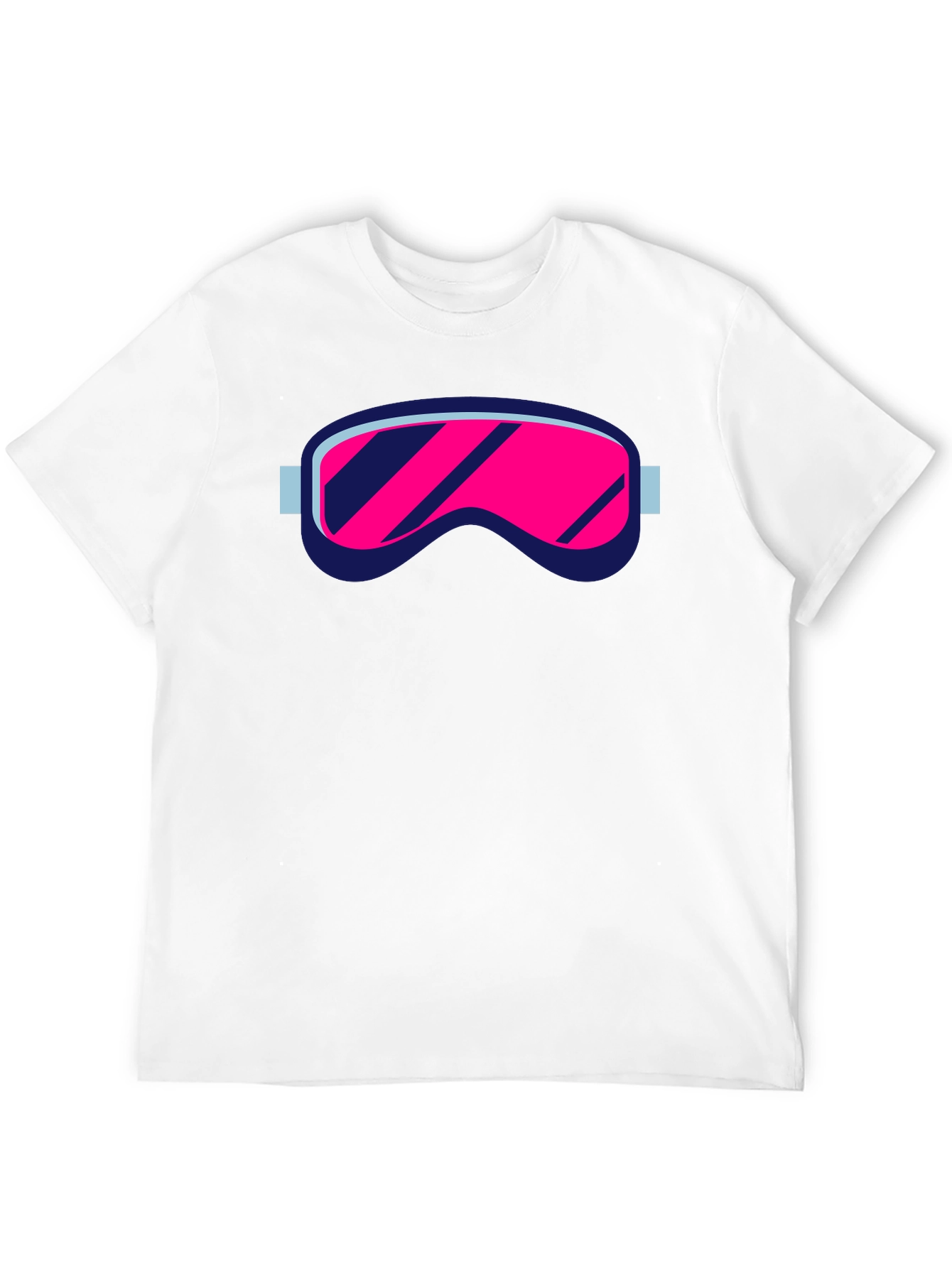 Retro Ski Goggles Graphic Tee - Black Cotton Blend