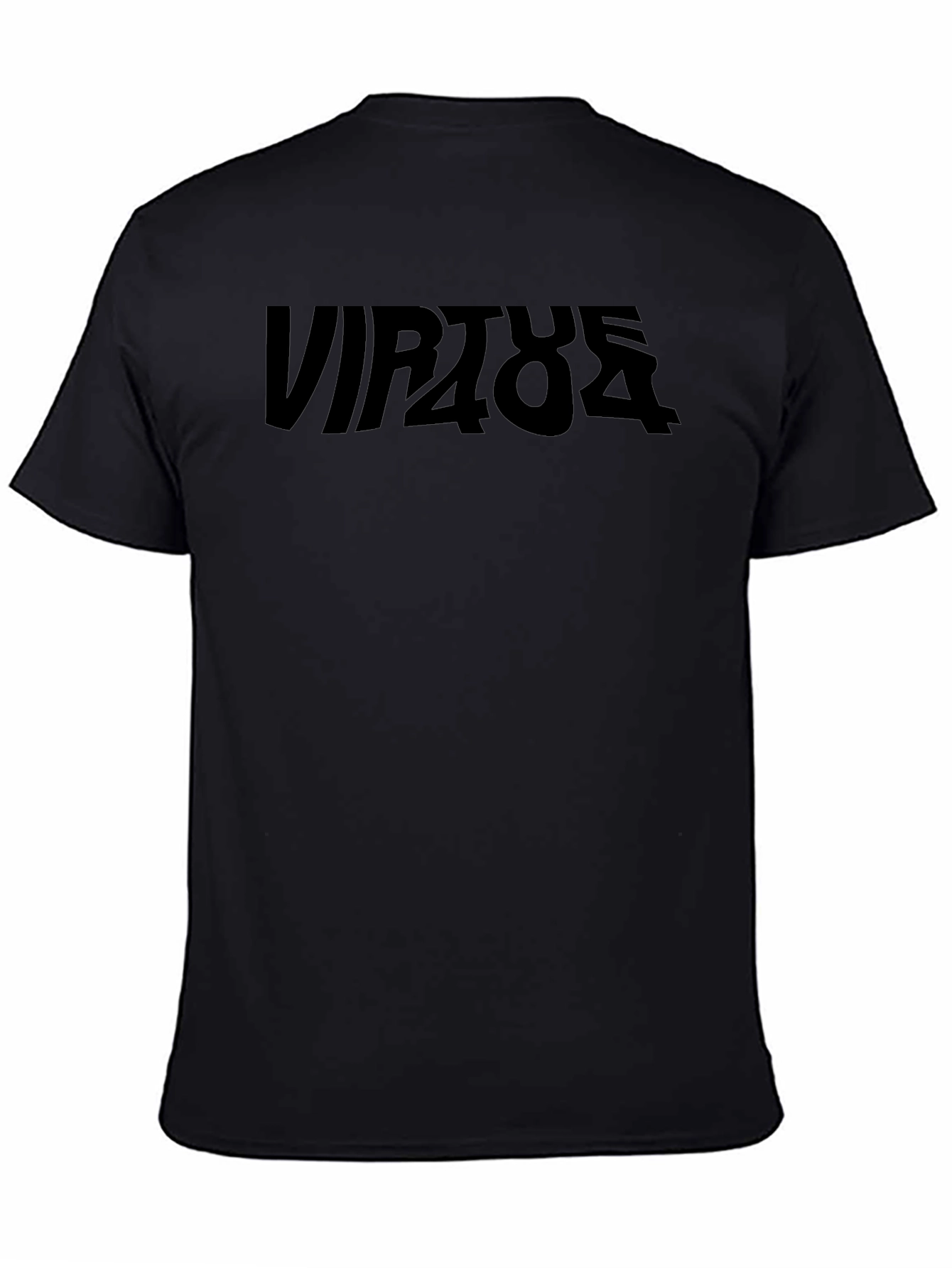 Virtue404 Black Graphic Tee - Modern Streetwear Style