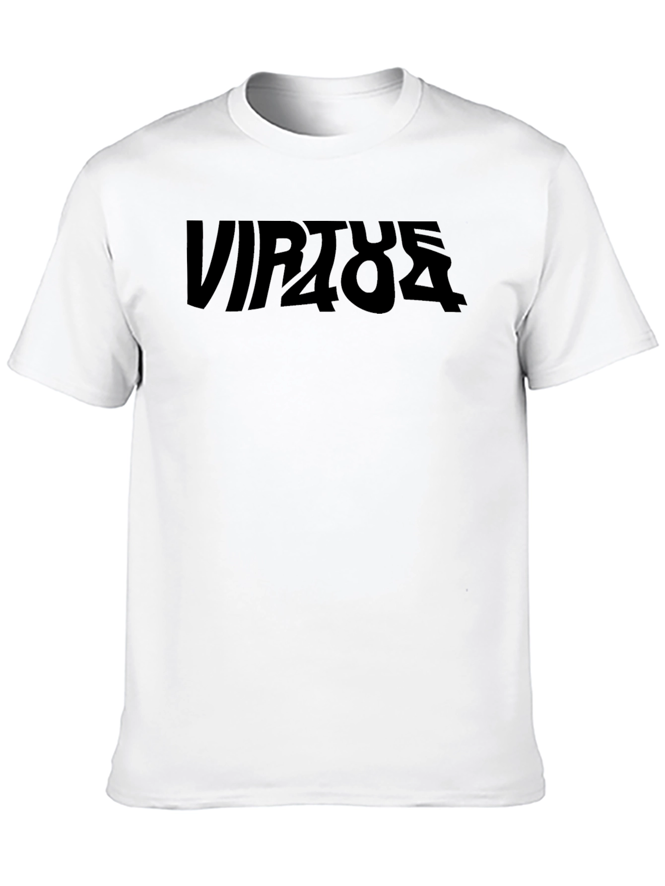 Virtue404 Black Graphic Tee - Modern Streetwear Style