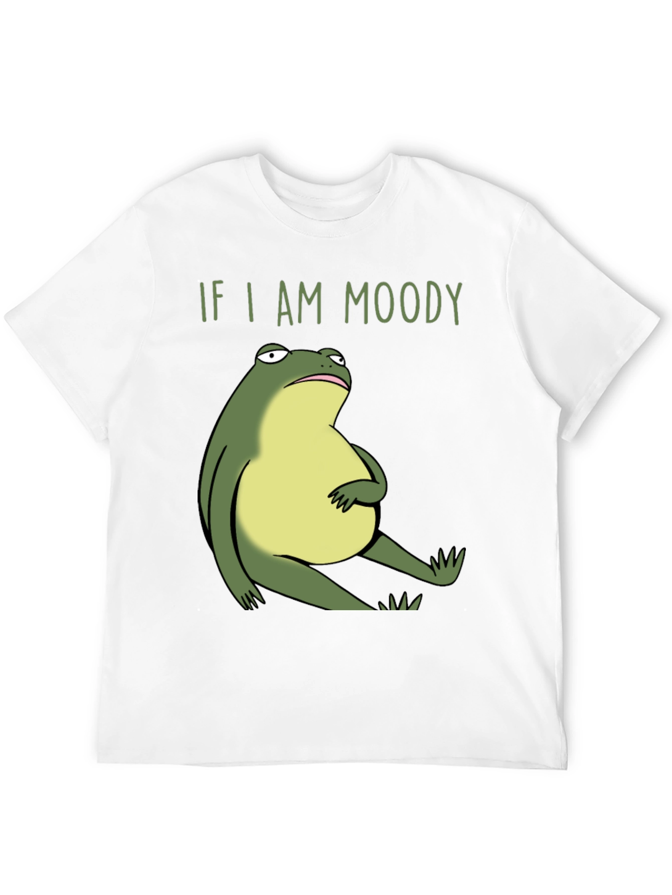 Moody Frog Graphic Tee - Unisex Black Cotton T-Shirt