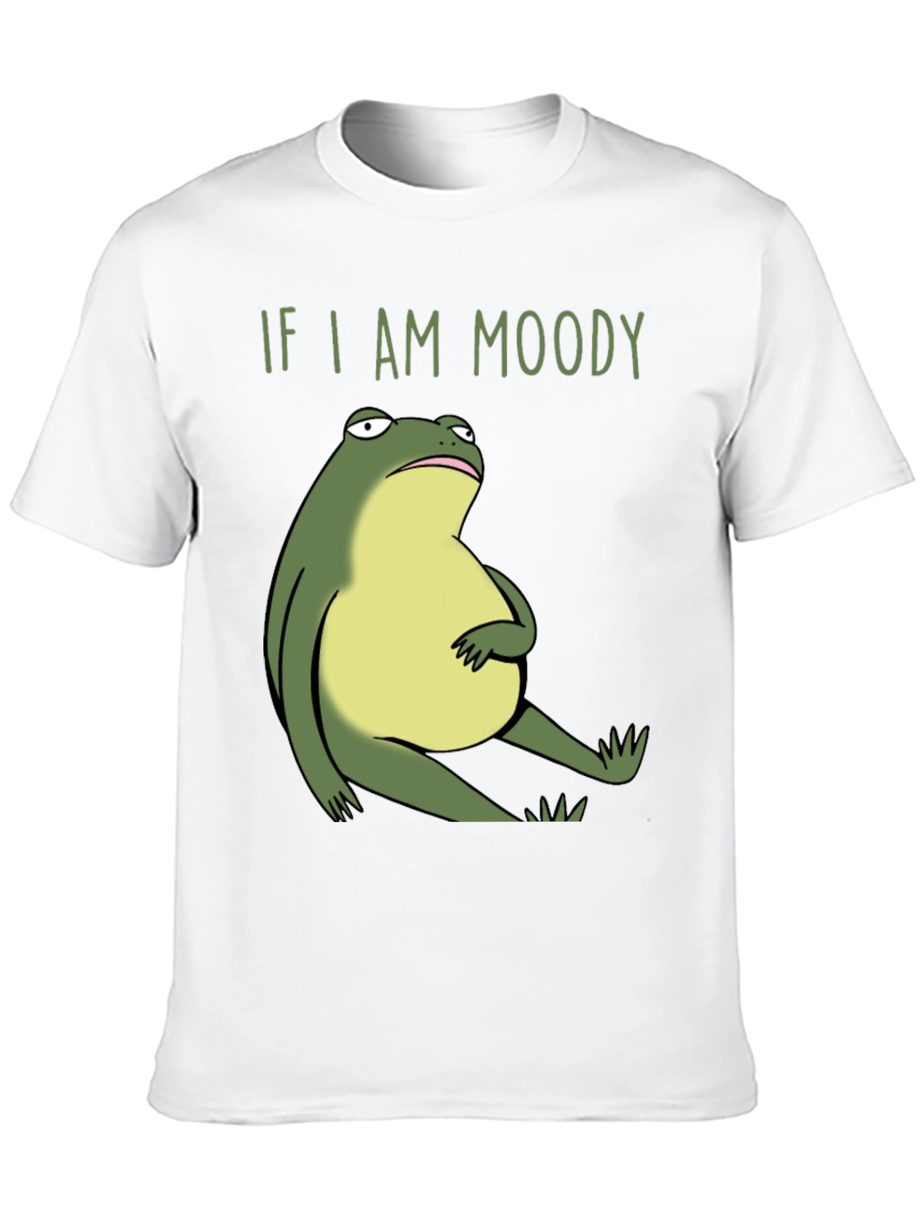Moody Frog Graphic Tee - Unisex Black Cotton T-Shirt