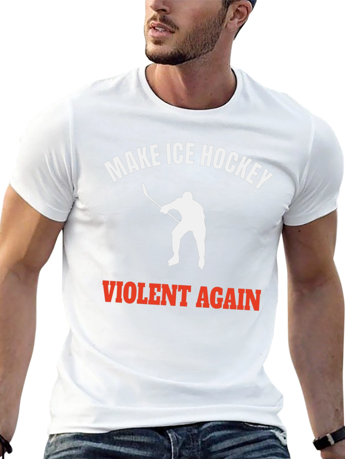 Make Ice Hockey Violent Again Black T-Shirt