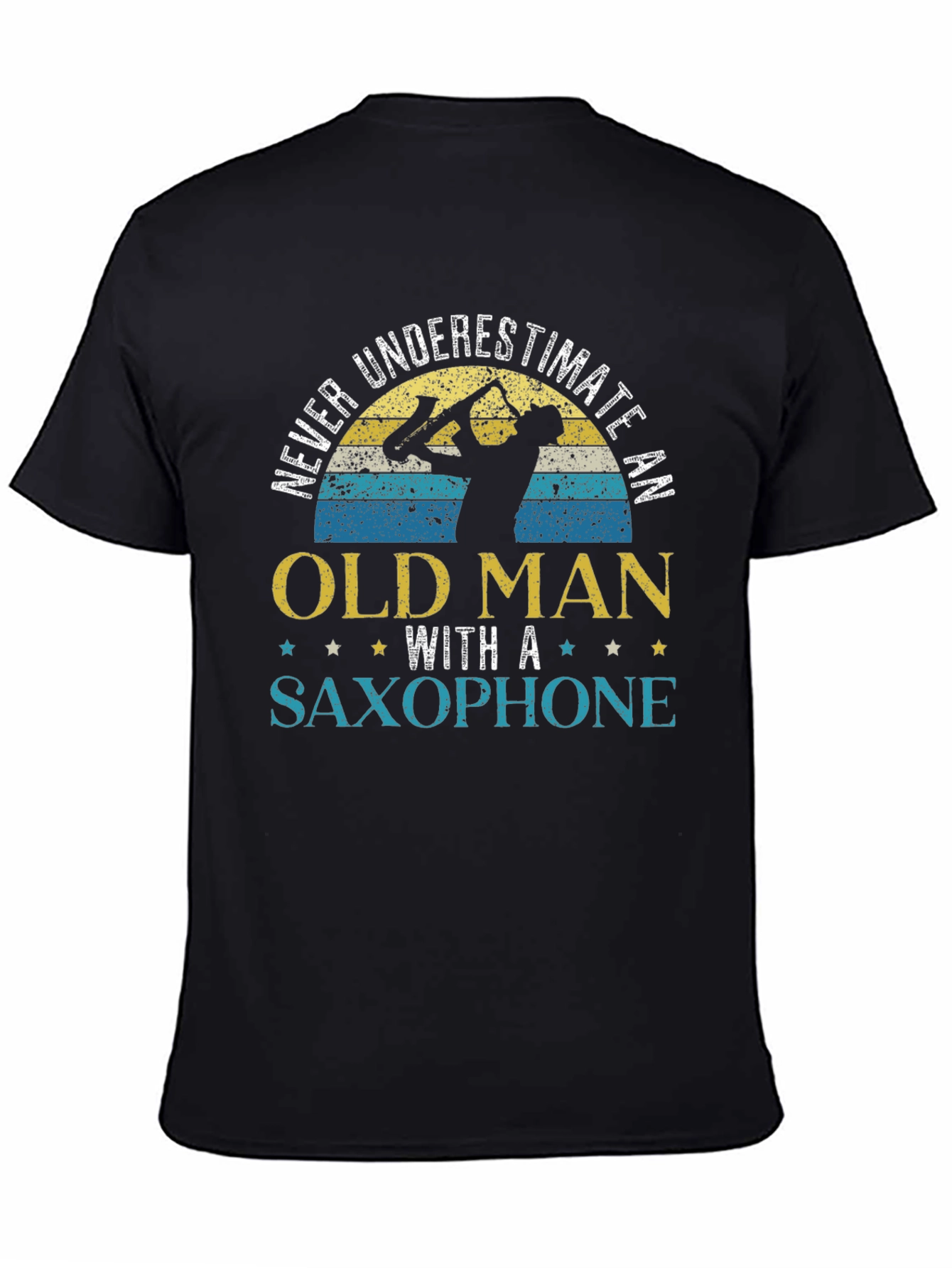 Never Underestimate Old Man Saxophone T-Shirt