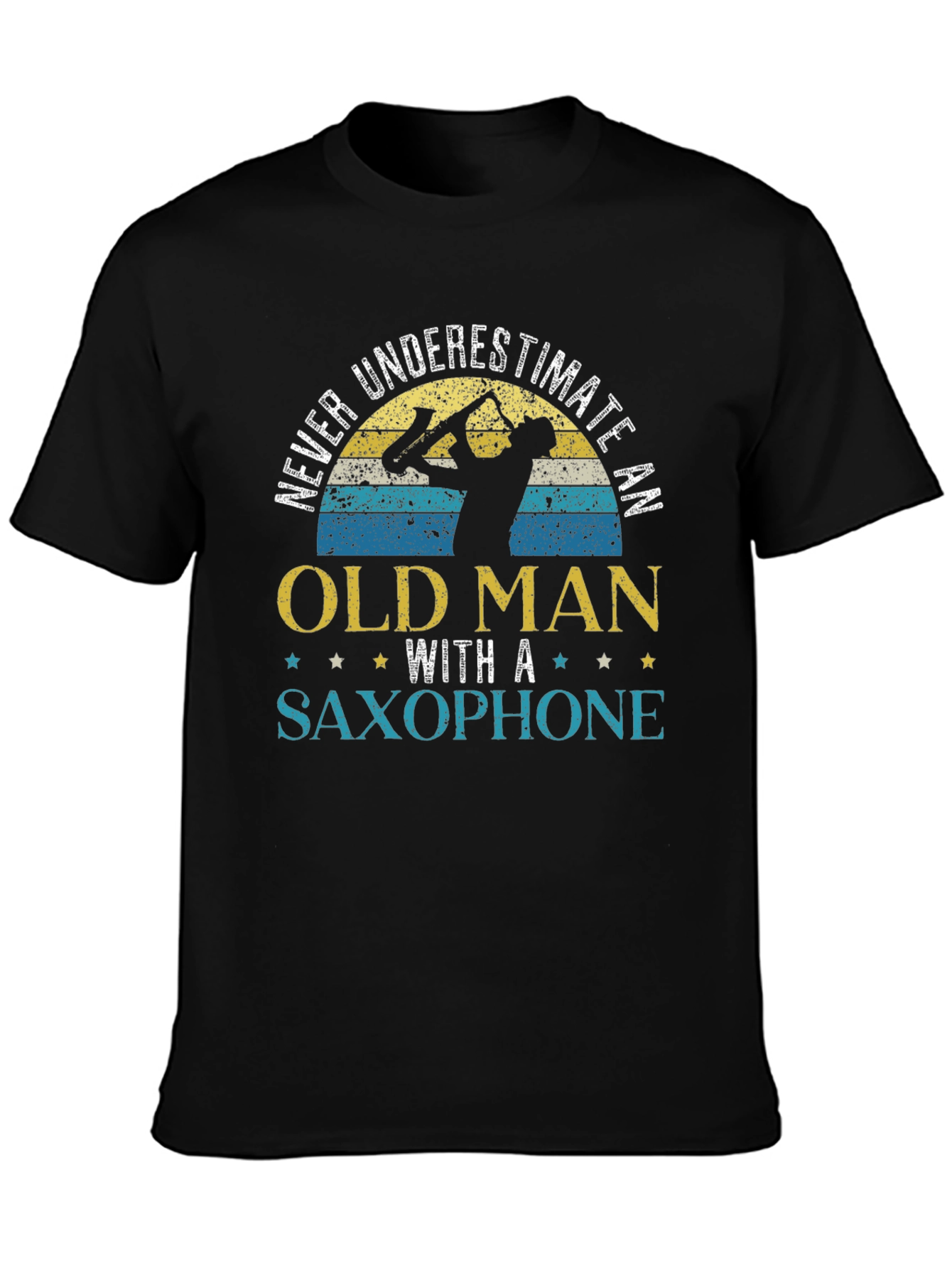 Never Underestimate Old Man Saxophone T-Shirt